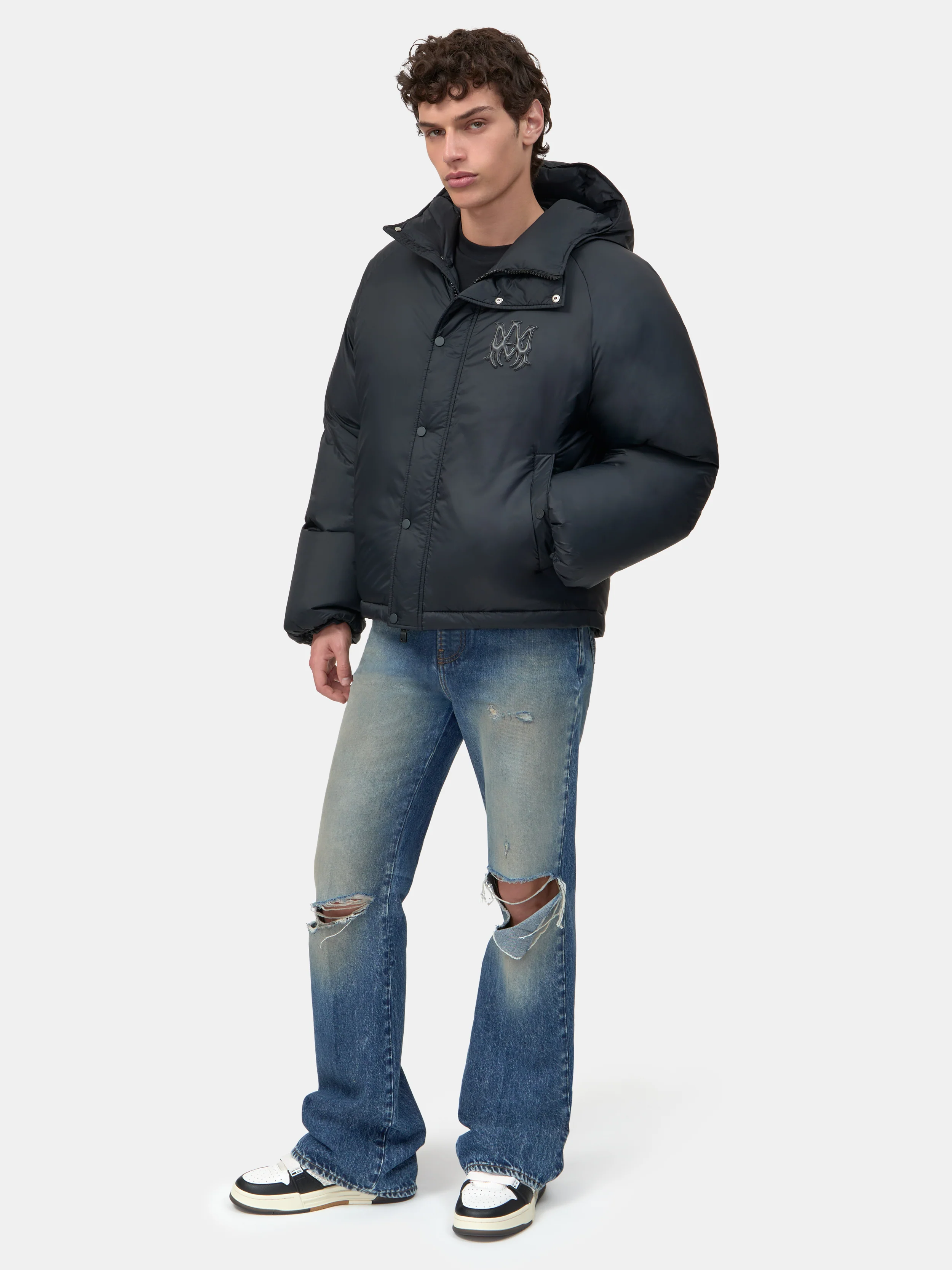 AMIRI HOODED DOWN JACKET - Black - Image 3