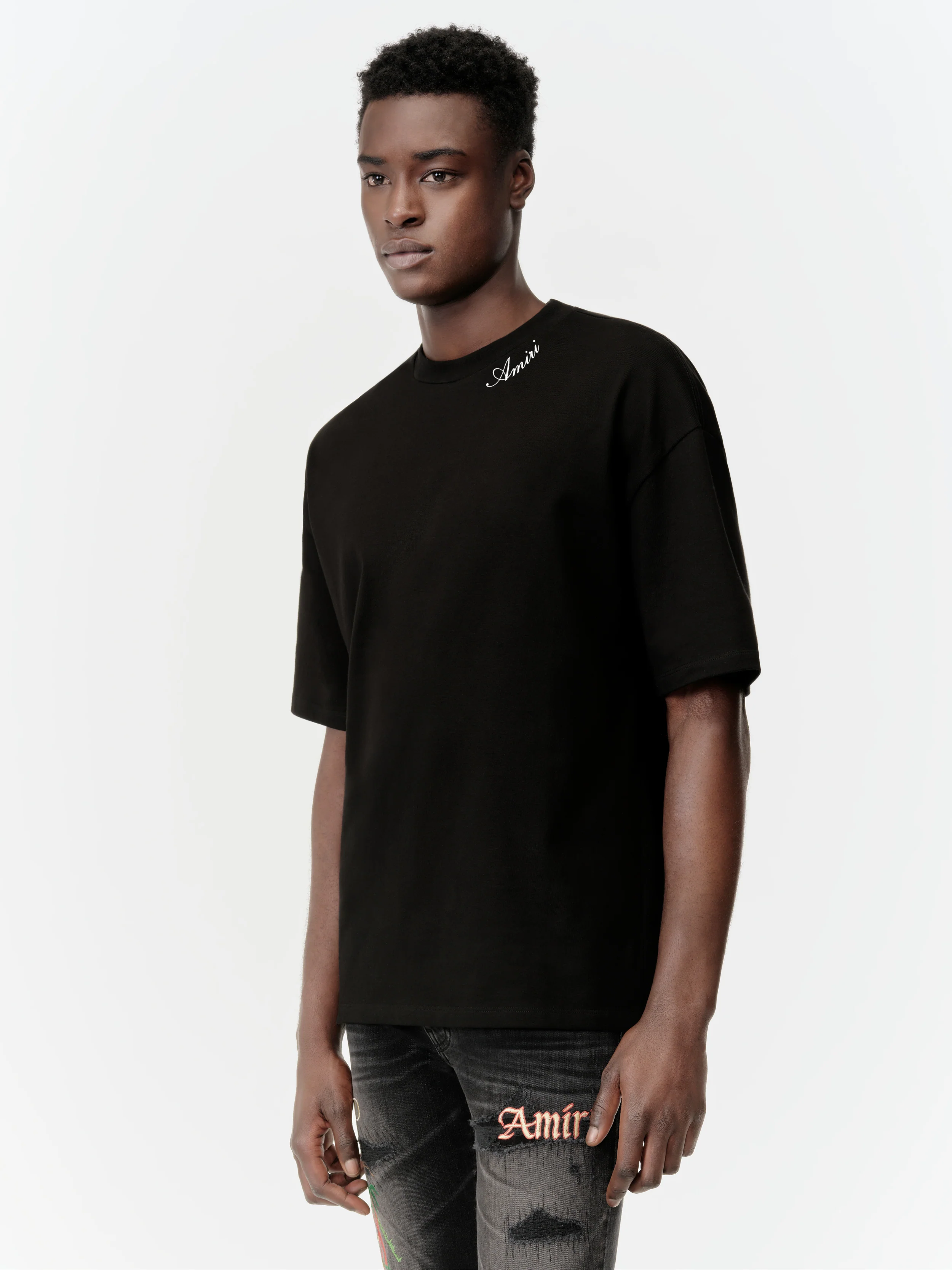 AMIRI SCRIPT SKATER TEE - Black - Image 3