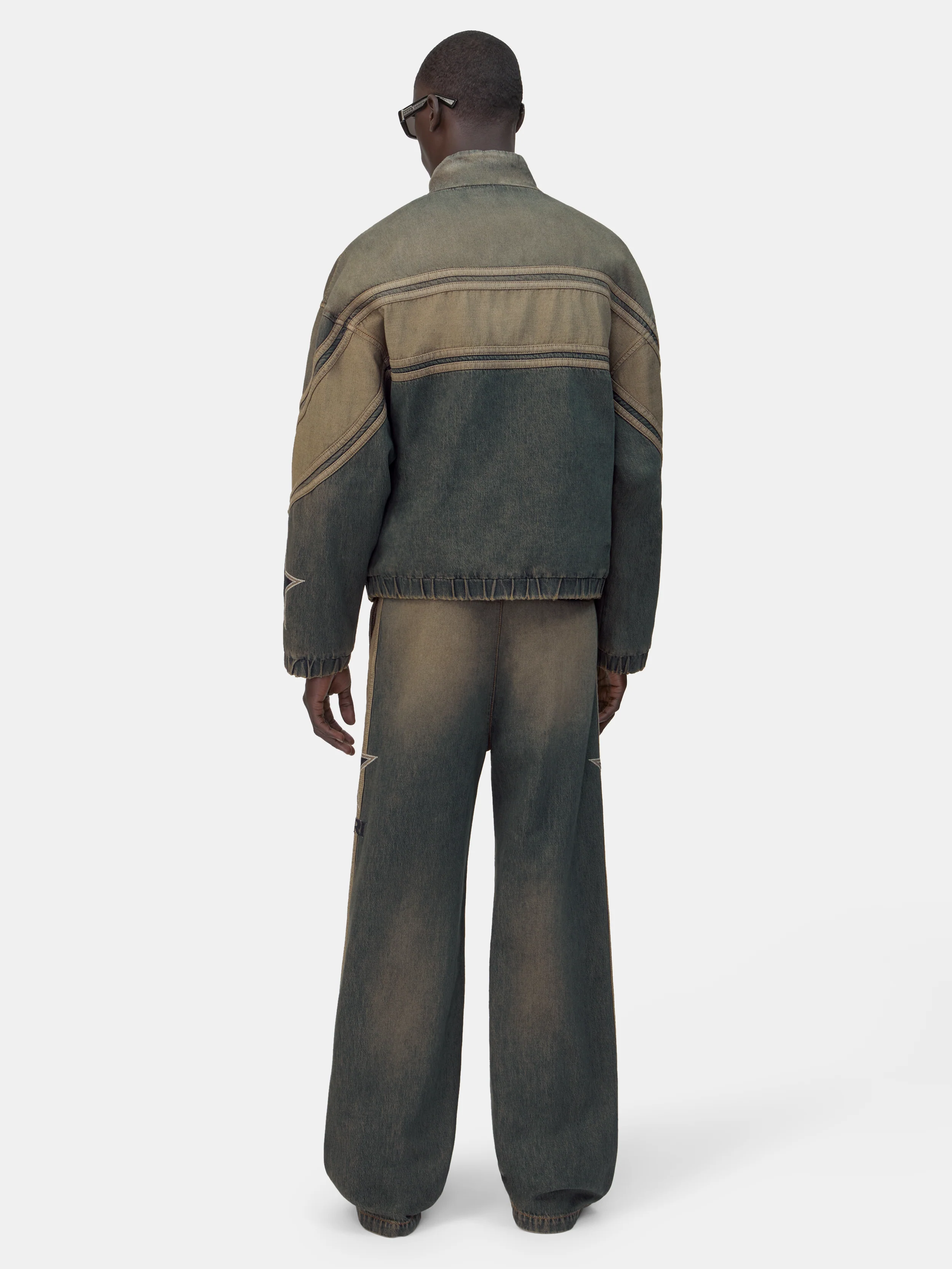 AMIRI SPORT DENIM TRACK JACKET - Worn Slate - Image 4