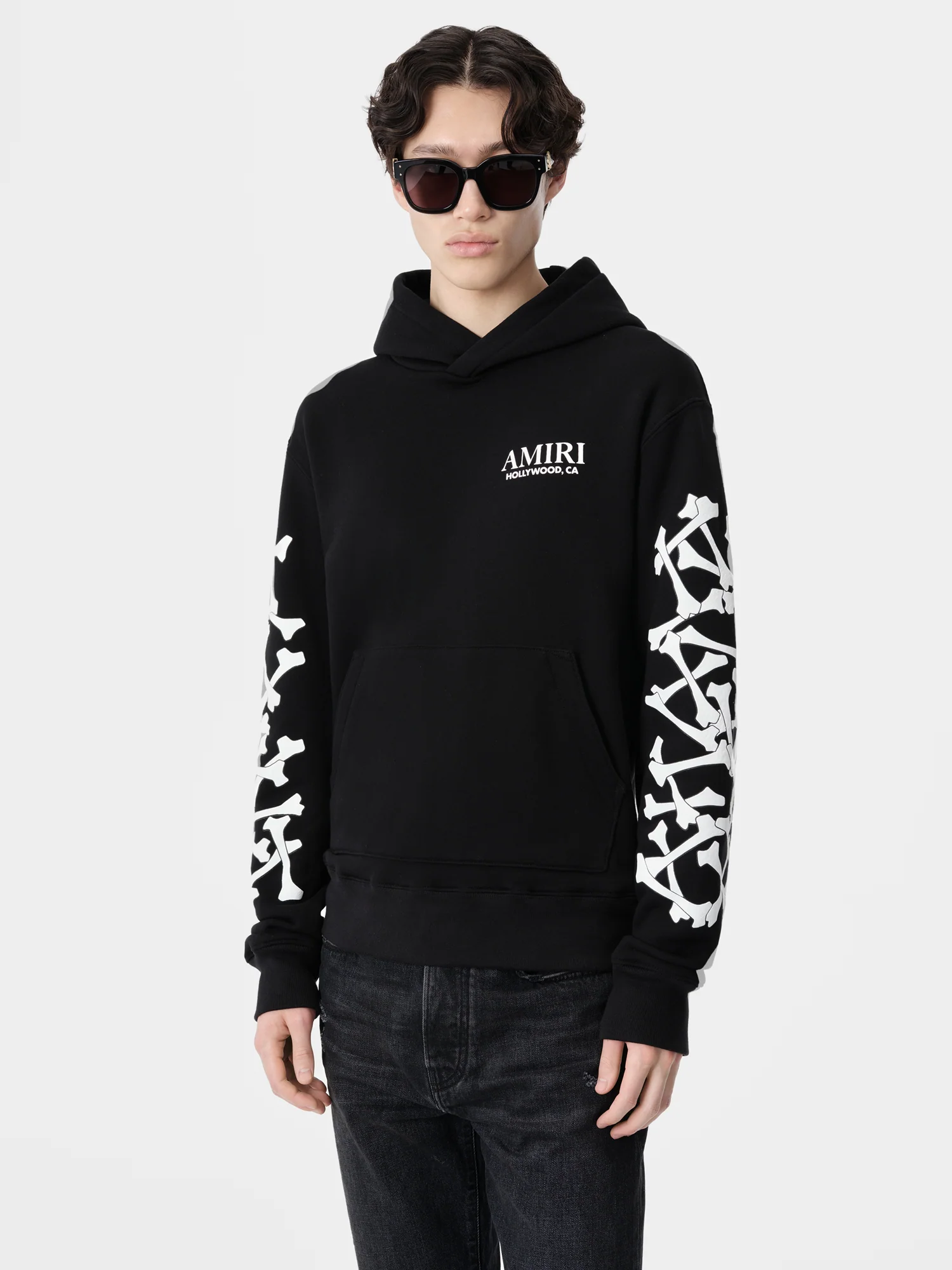 BONES STACKED HOODIE - Black - Image 3