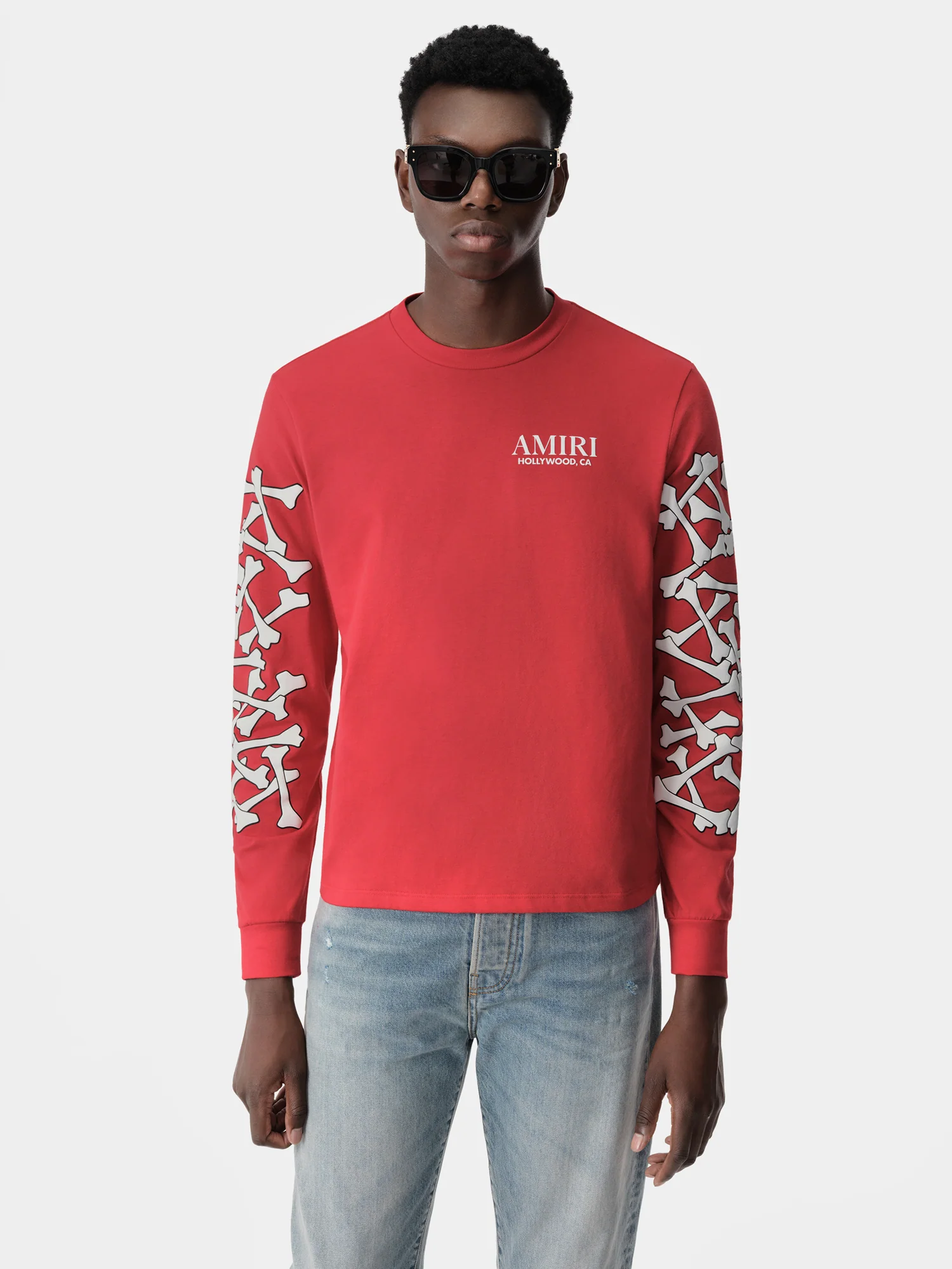 BONES STACKED LONG SLEEVE TEE - Red - Image 3