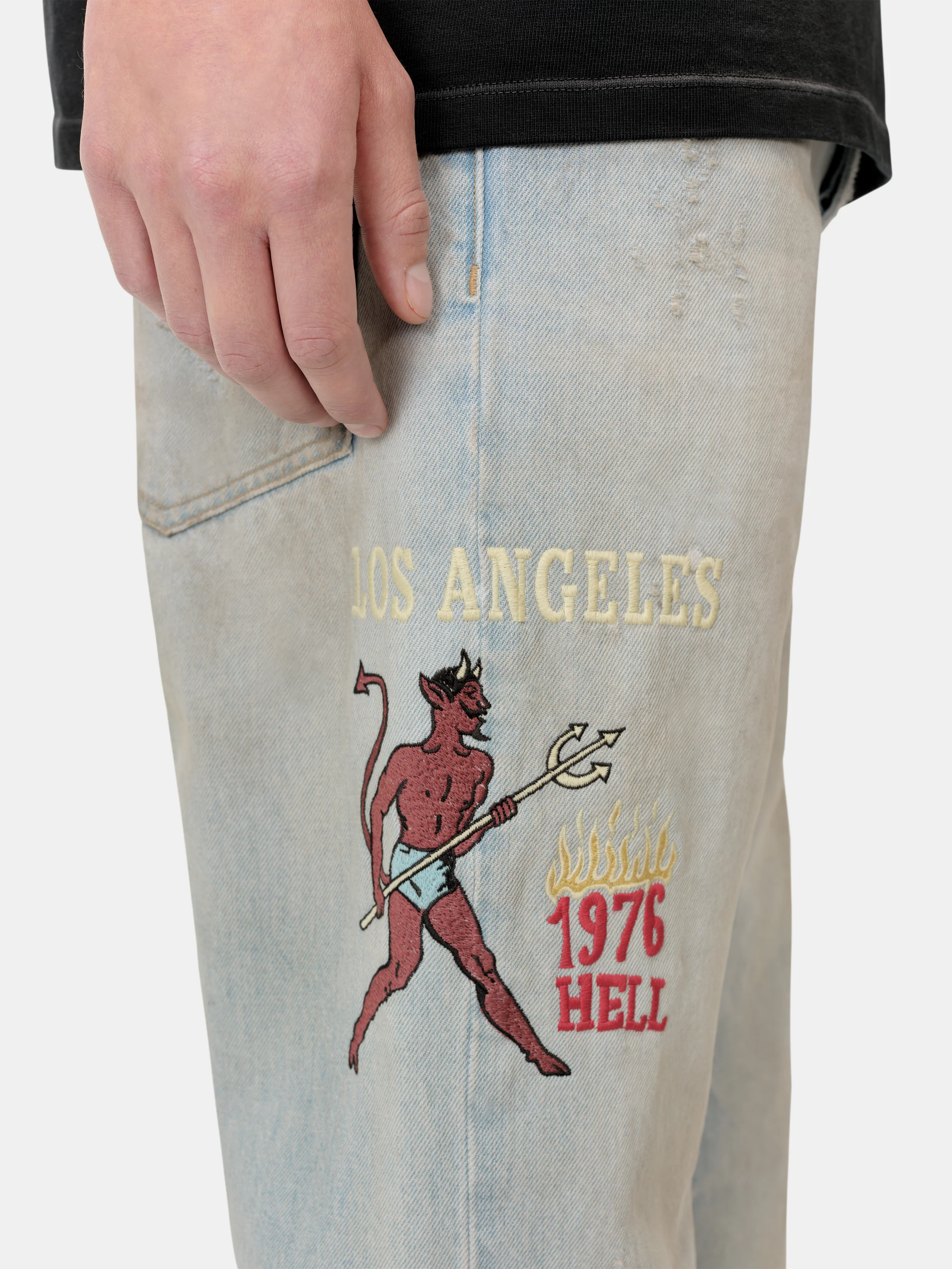 EMBROIDERED SINNERS JEAN - Perfect Antique Indigo - Image 6