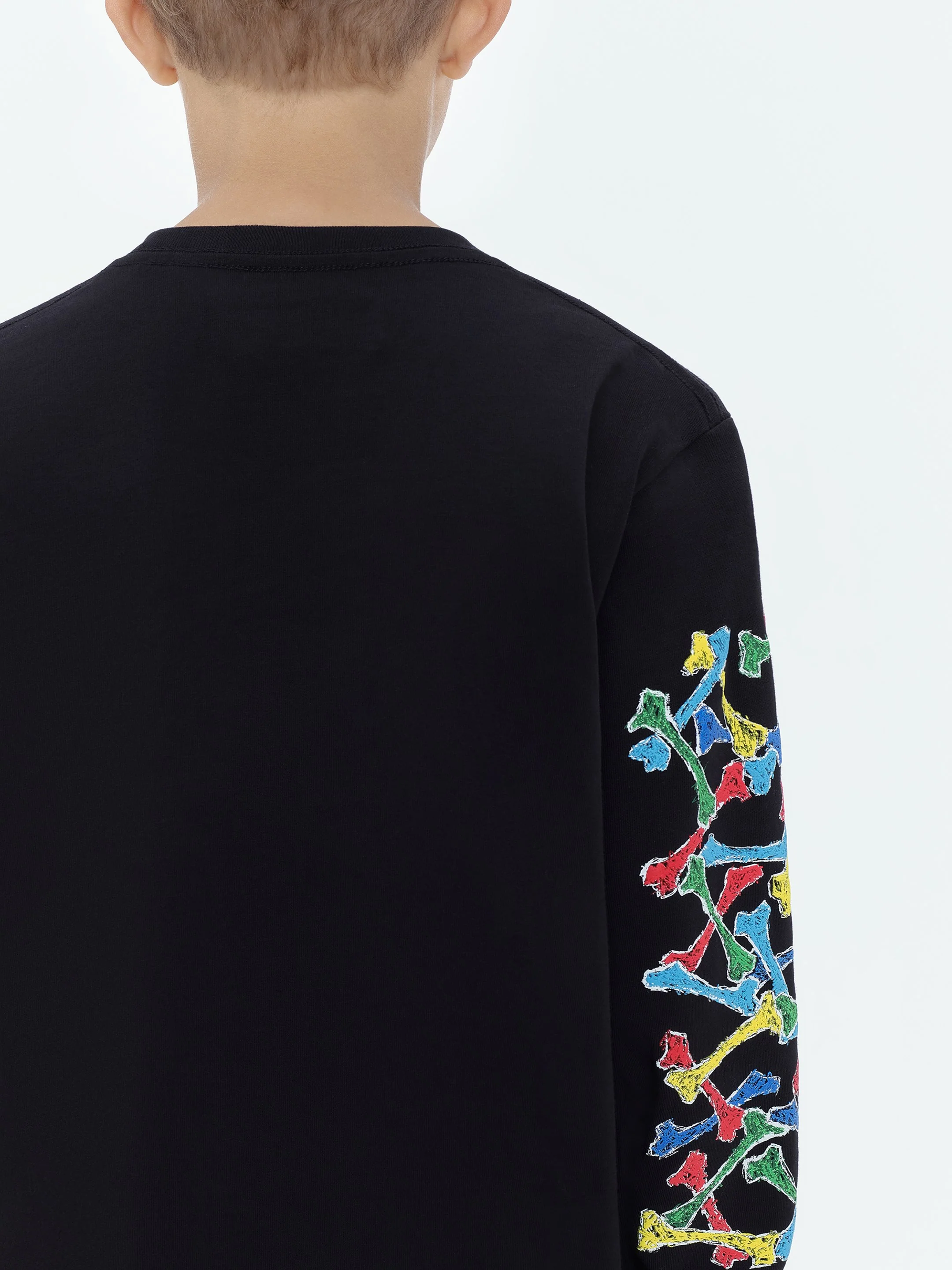 KIDS - AMIRI BONES SCRIBBLE LONG SLEEVE TEE - Black - Image 7