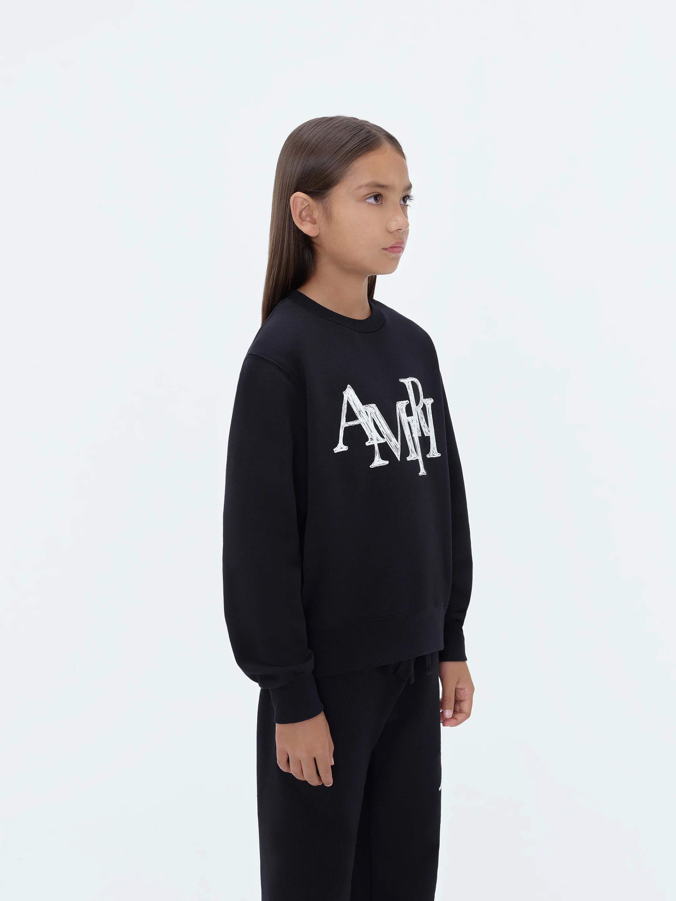 KIDS - AMIRI STAGGERED SCRIBBLE CREWNECK - Black - Image 4