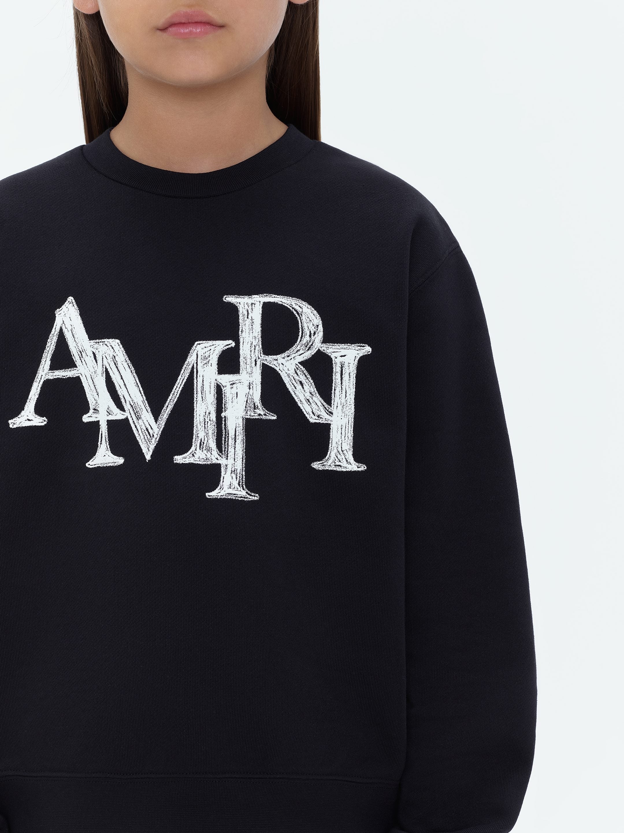 KIDS - AMIRI STAGGERED SCRIBBLE CREWNECK - Black - Image 6
