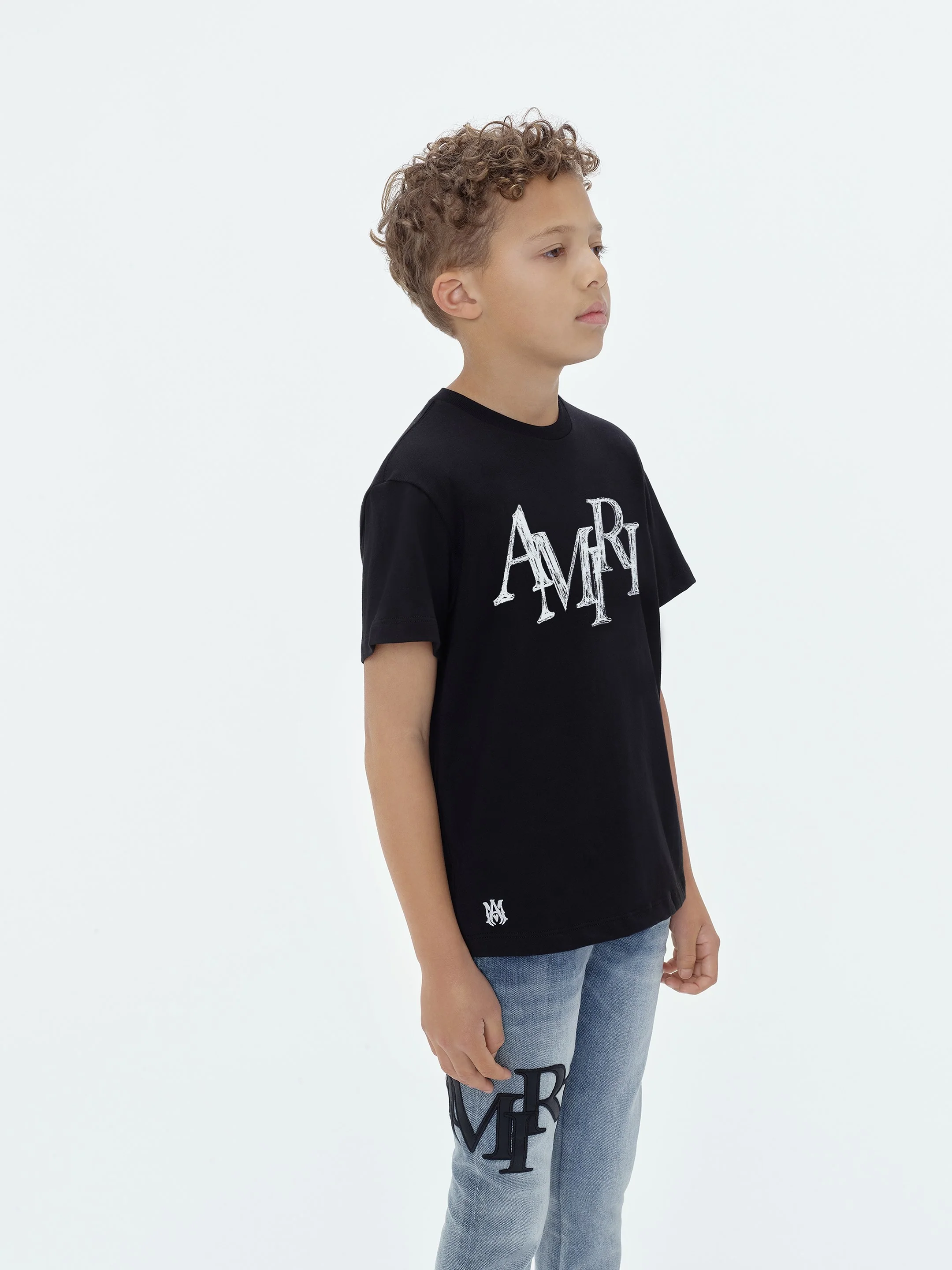 KIDS - AMIRI STAGGERED SCRIBBLE TEE - Black - Image 3