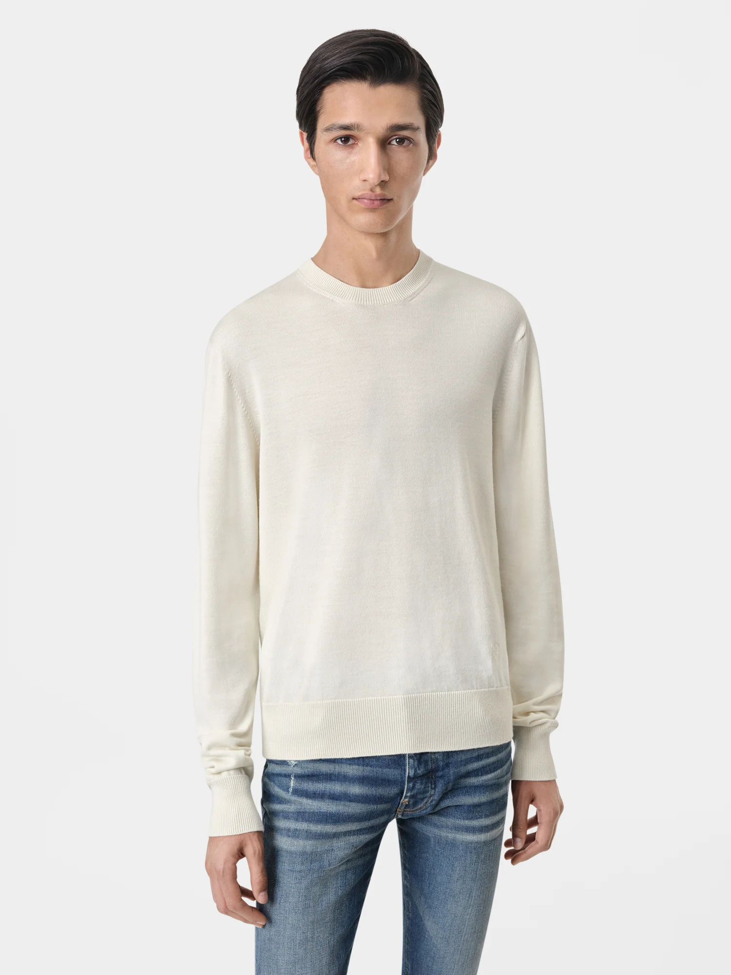 LONG SLEEVE CREW-ALABASTER - Image 3