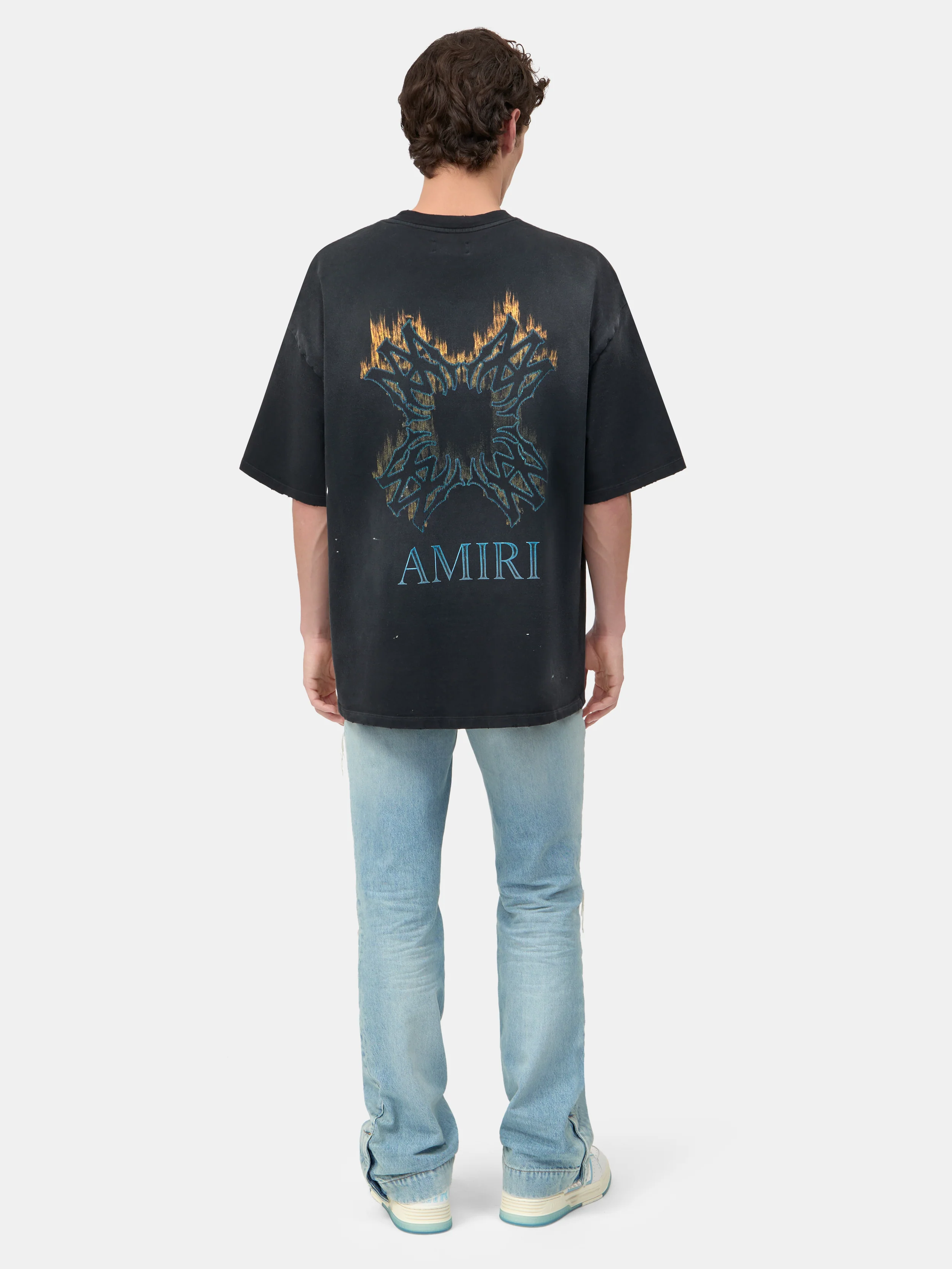 MA QUAD FLAMES OVERSIZED TEE - Black - Image 4