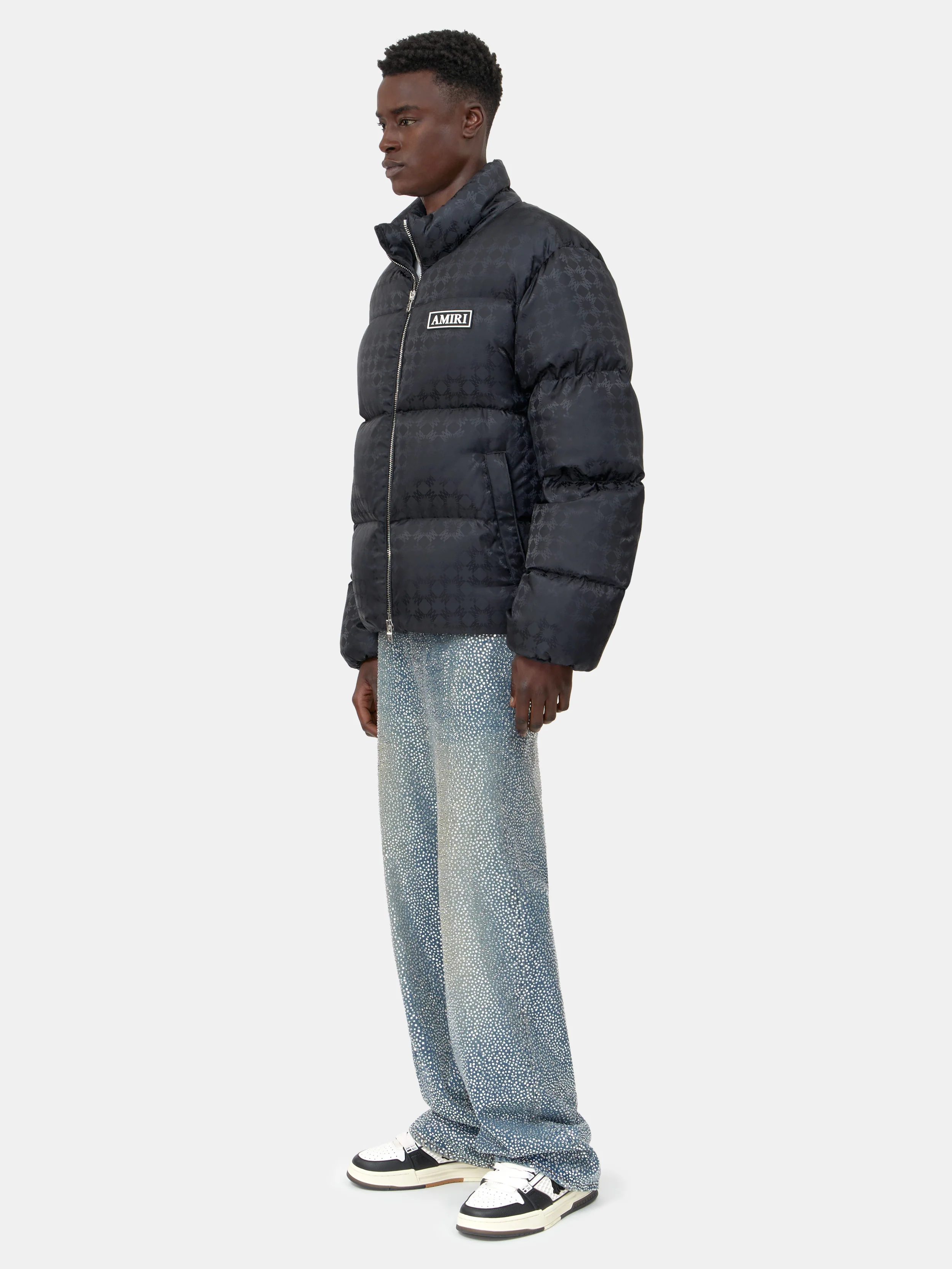 MA QUAD JACQUARD DOWN JACKET - Black - Image 3