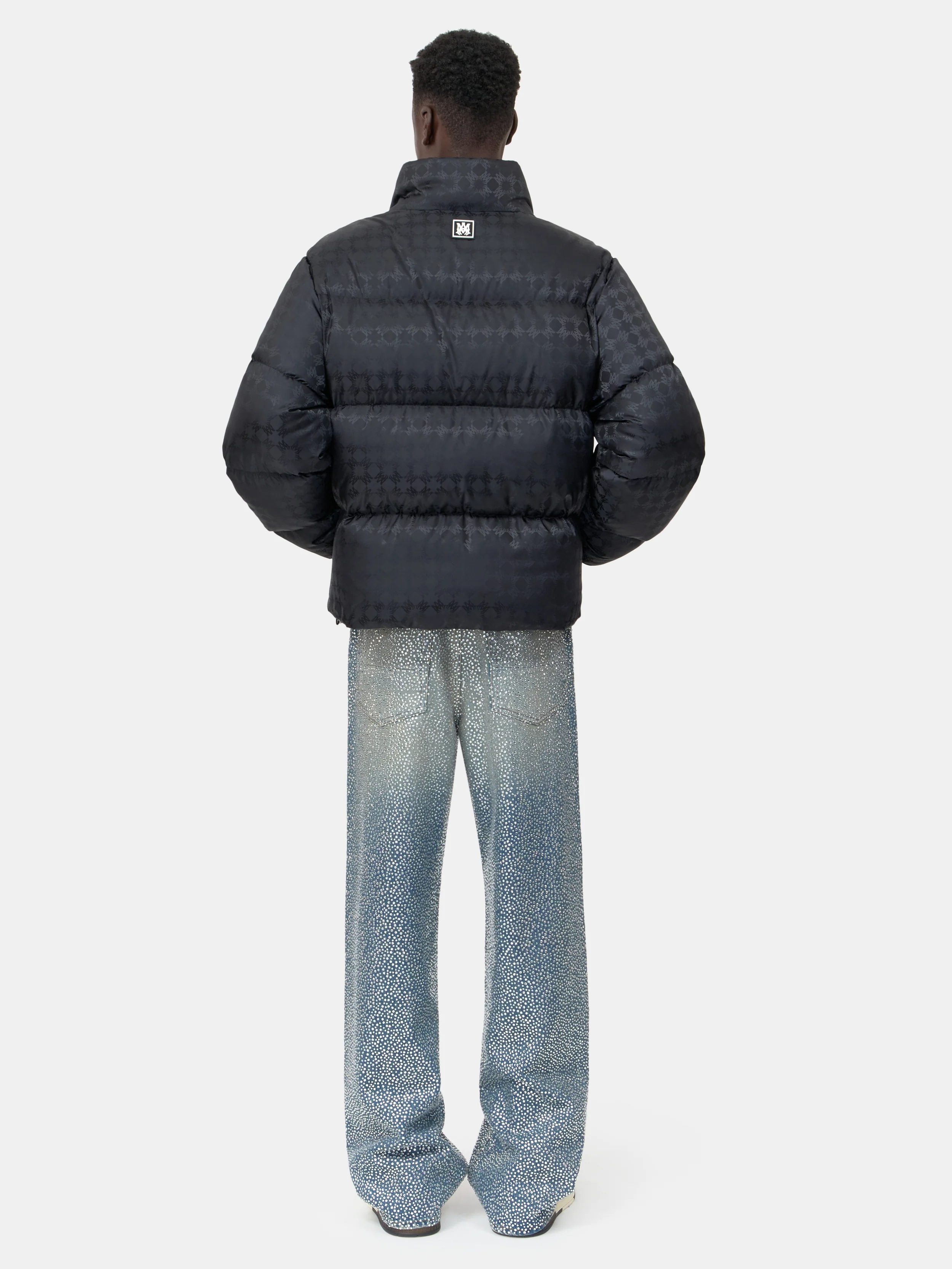 MA QUAD JACQUARD DOWN JACKET - Black - Image 4