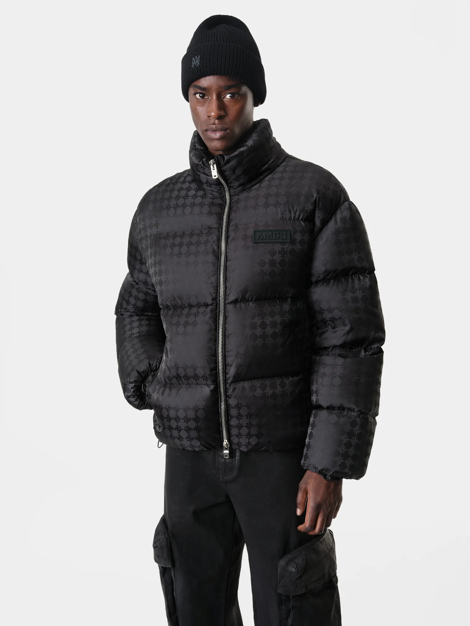 MA QUAD JACQUARD DOWN JACKET - Black - Image 3