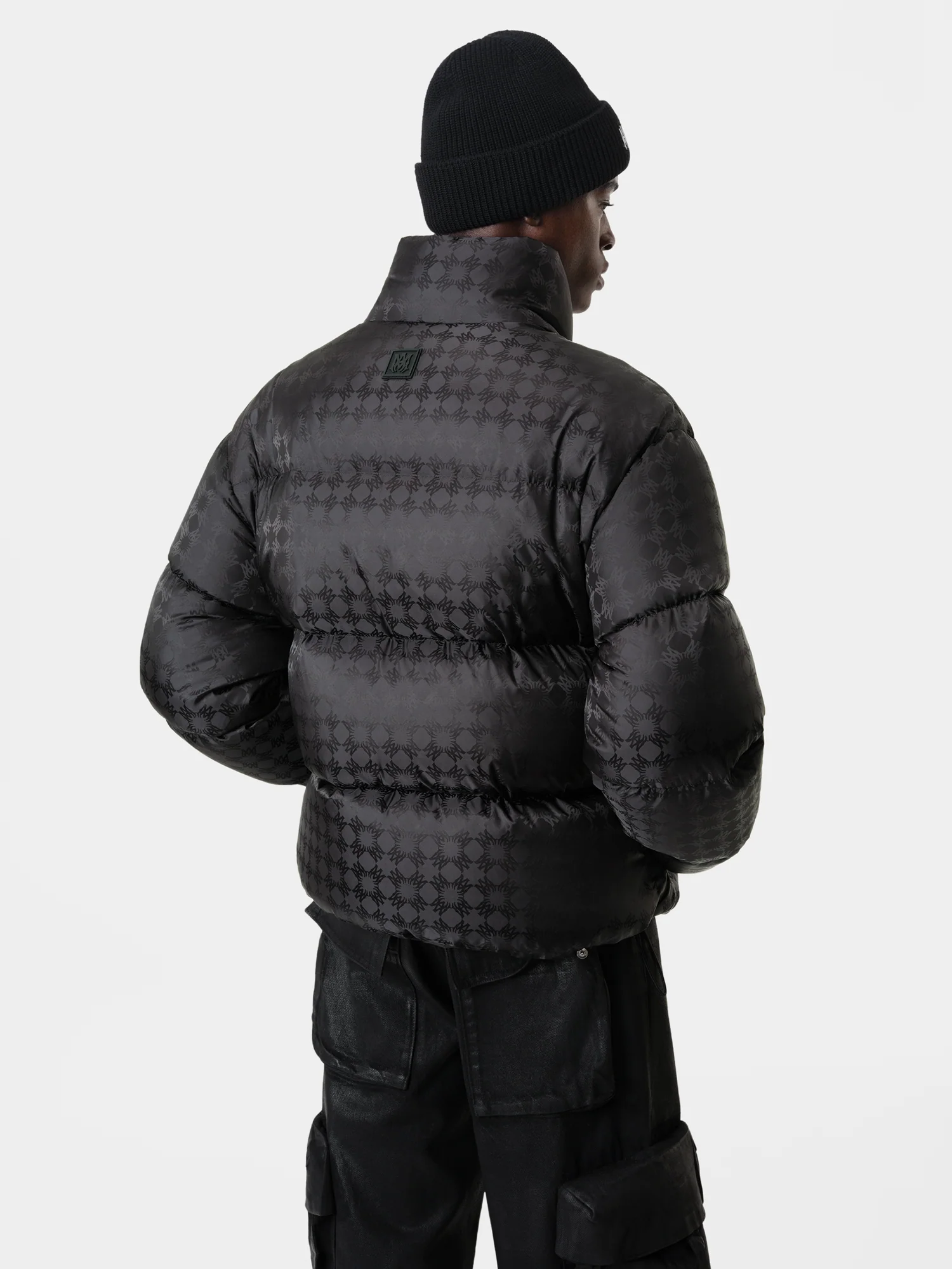MA QUAD JACQUARD DOWN JACKET - Black - Image 4