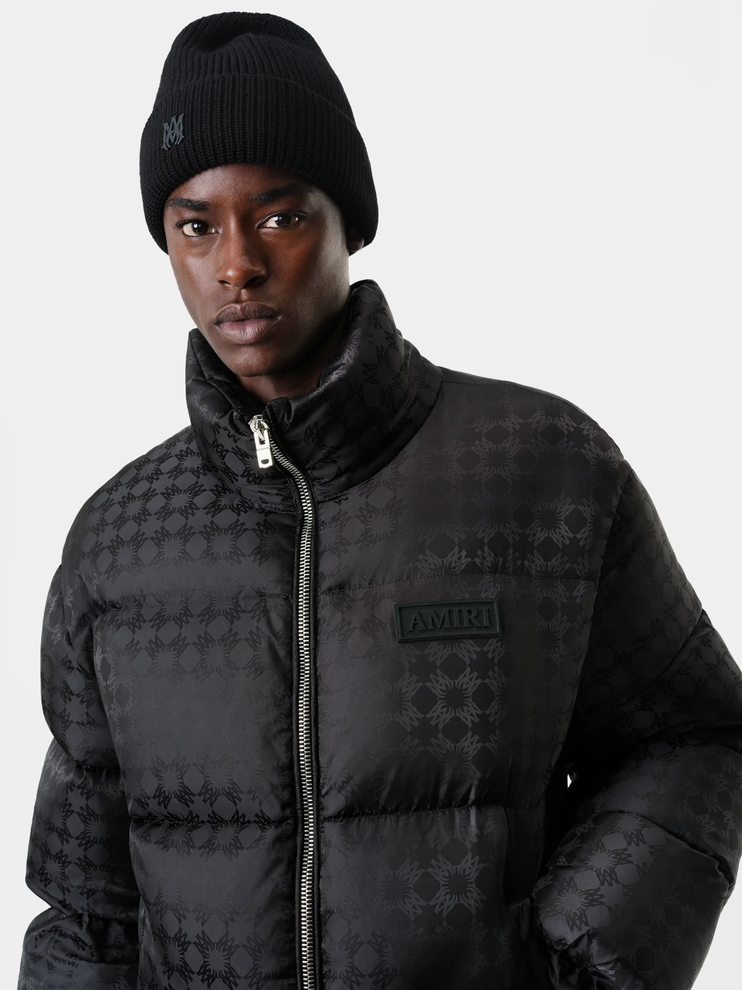 MA QUAD JACQUARD DOWN JACKET - Black - Image 5