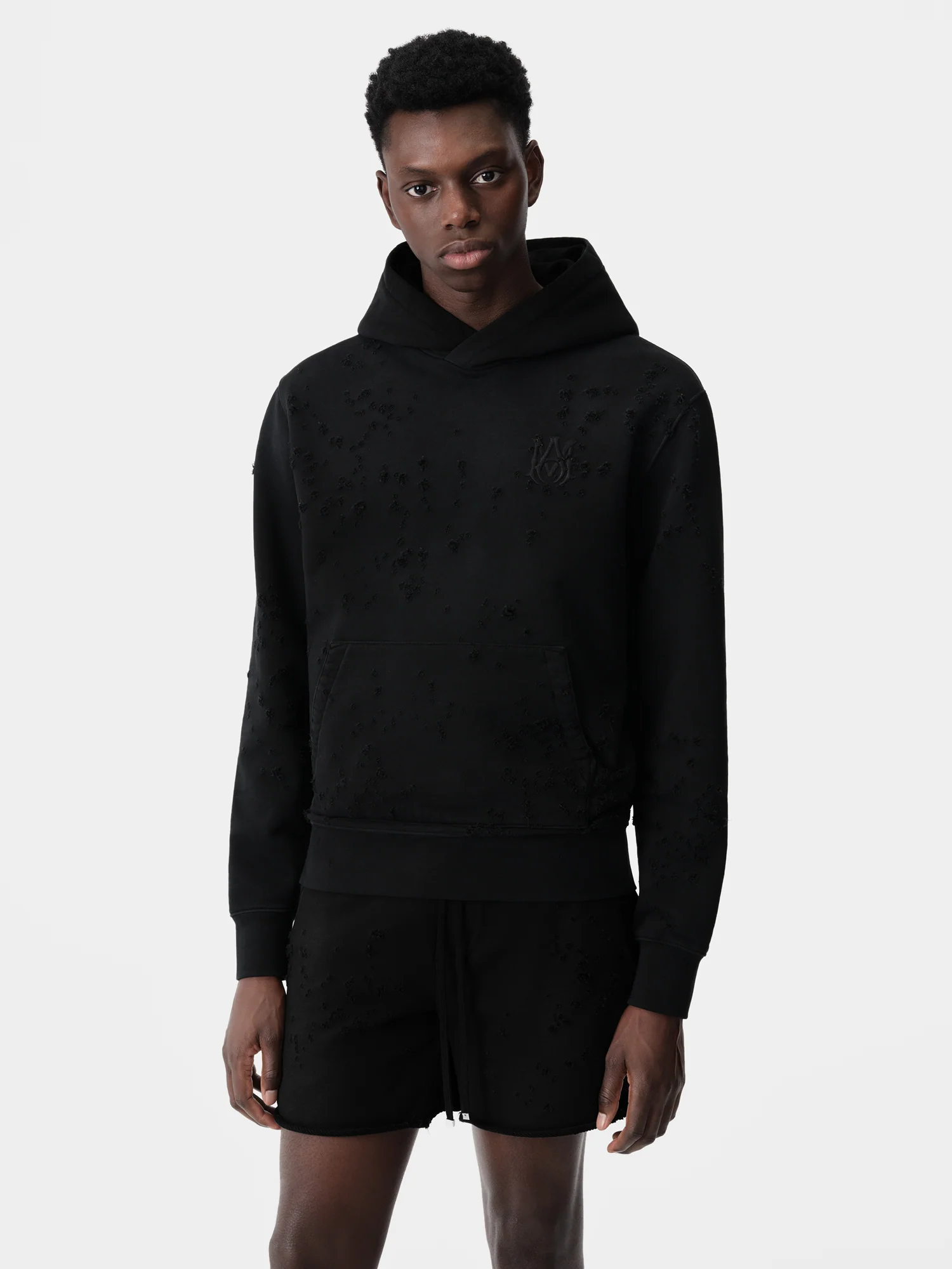 MA SHOTGUN EMBROIDERED HOODIE - Black - Image 3