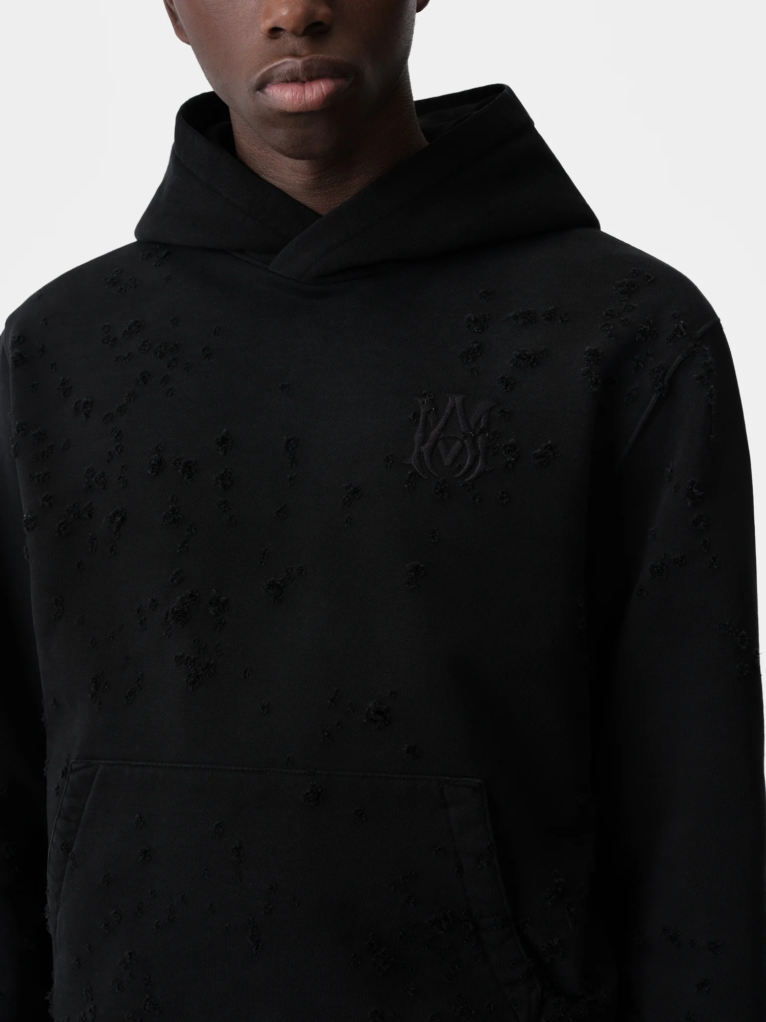 MA SHOTGUN EMBROIDERED HOODIE - Black - Image 5