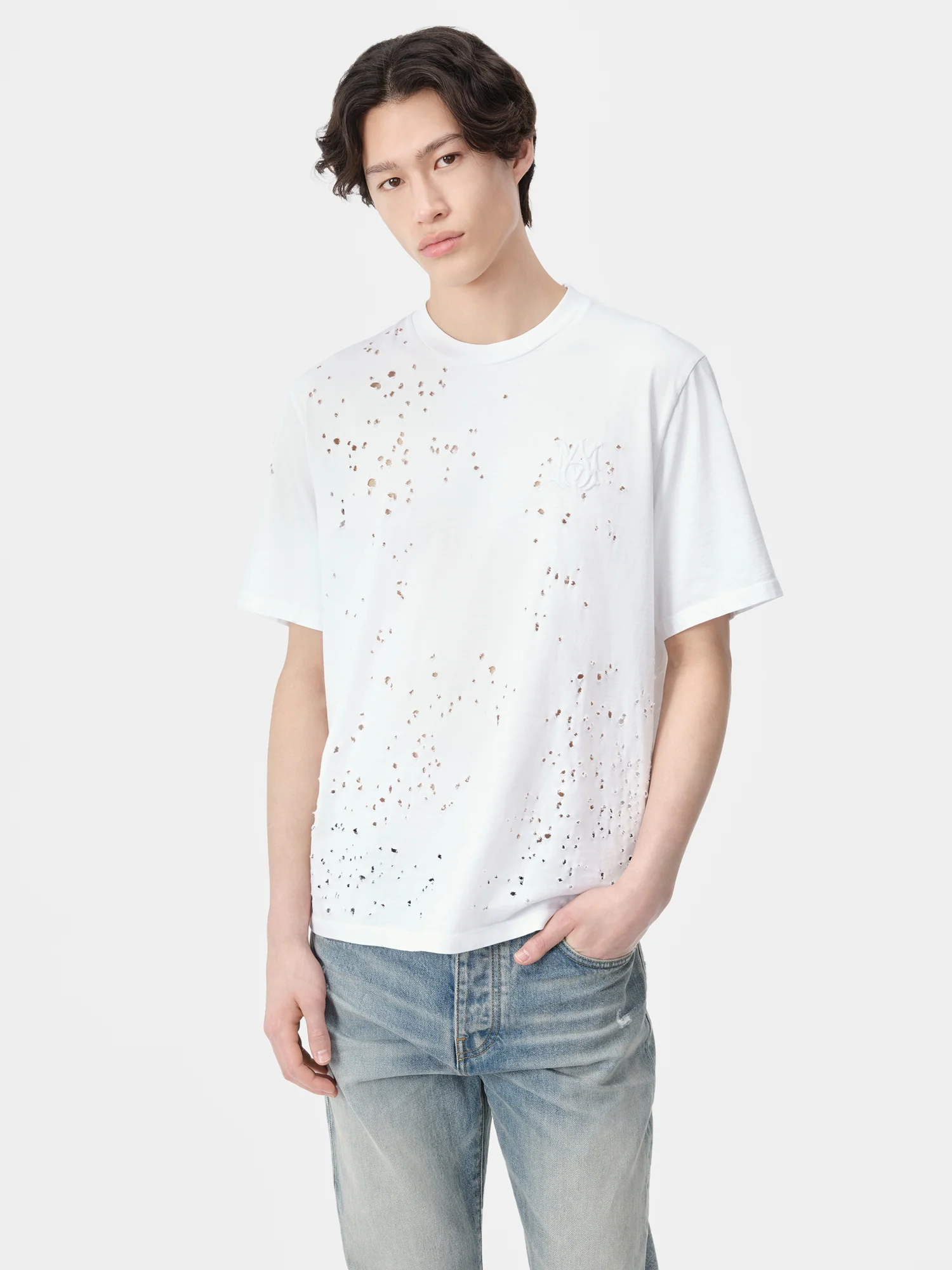 MA SHOTGUN EMBROIDERED TEE - White - Image 3