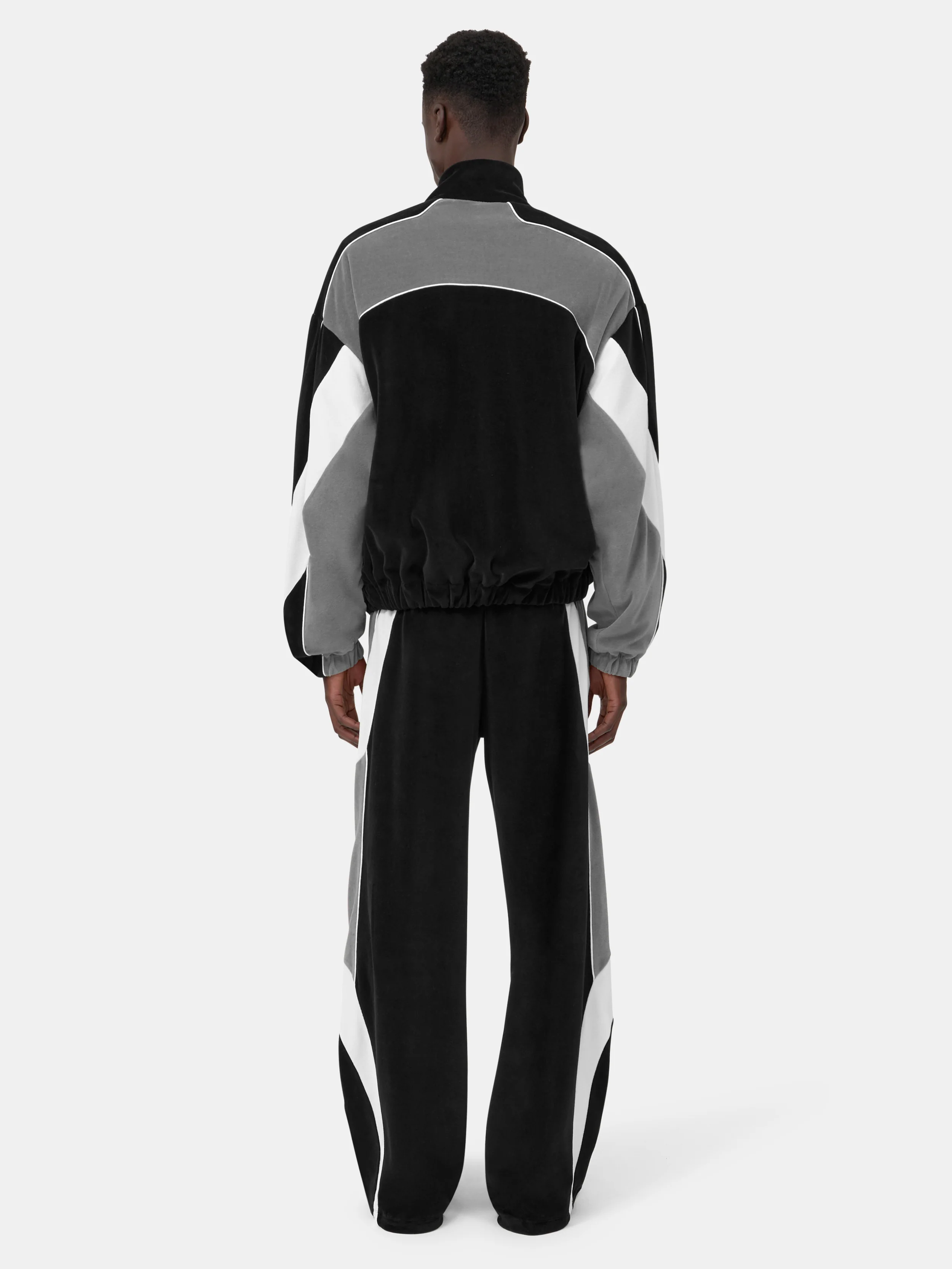 OVERSIZED PANEL TRACK JACKET - Black - Image 4