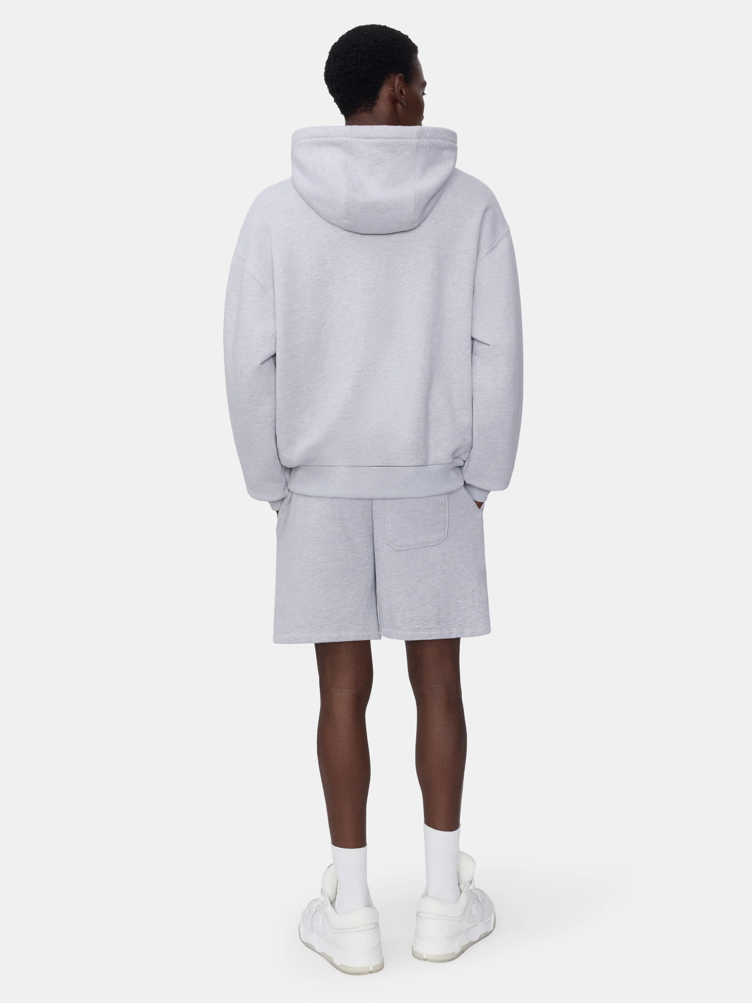 RELAXED PULL ON SWEATSHORT - HEATHER GREY - Image 4