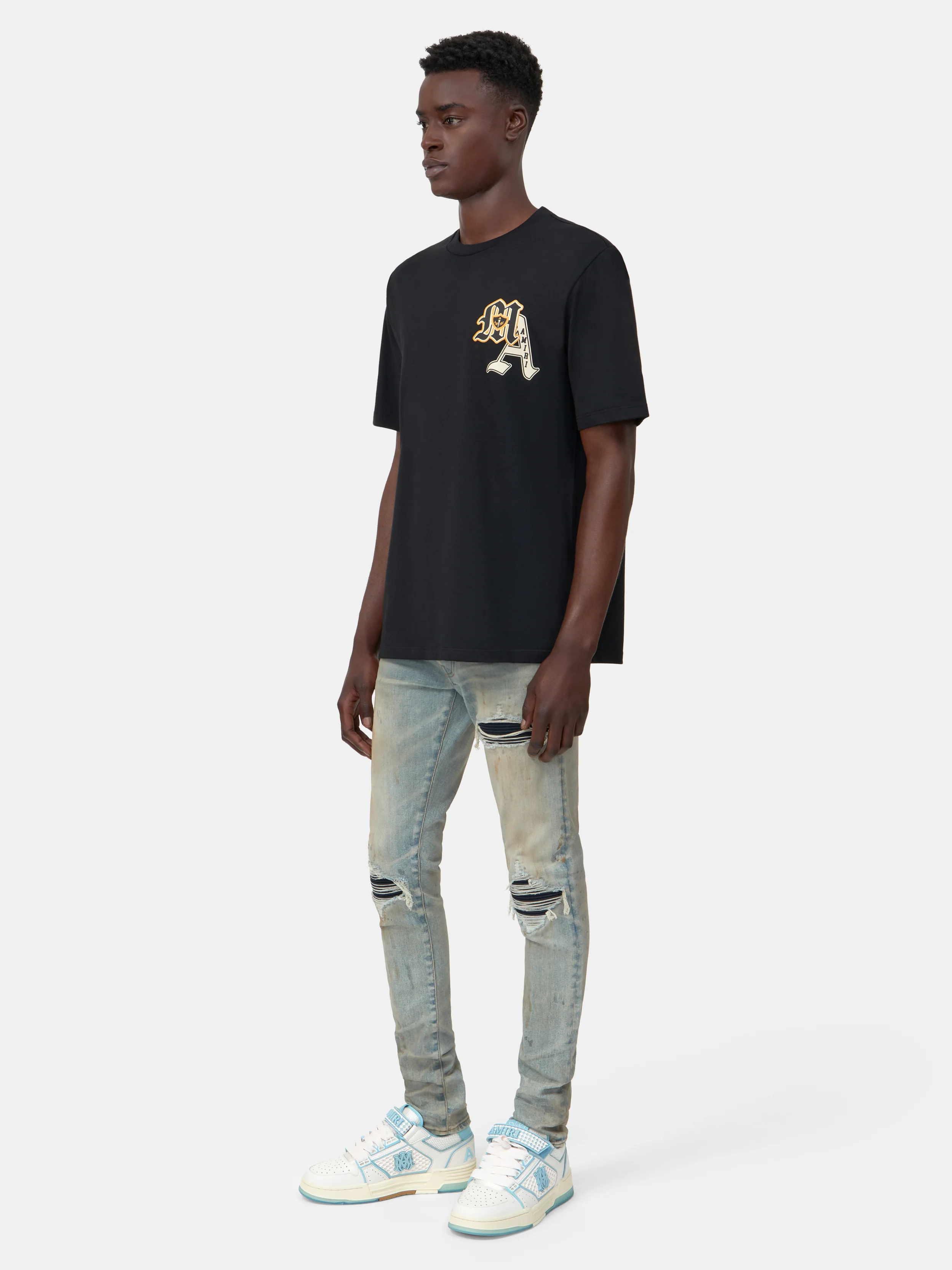 VARSITY PATCH TEE - Black - Image 3