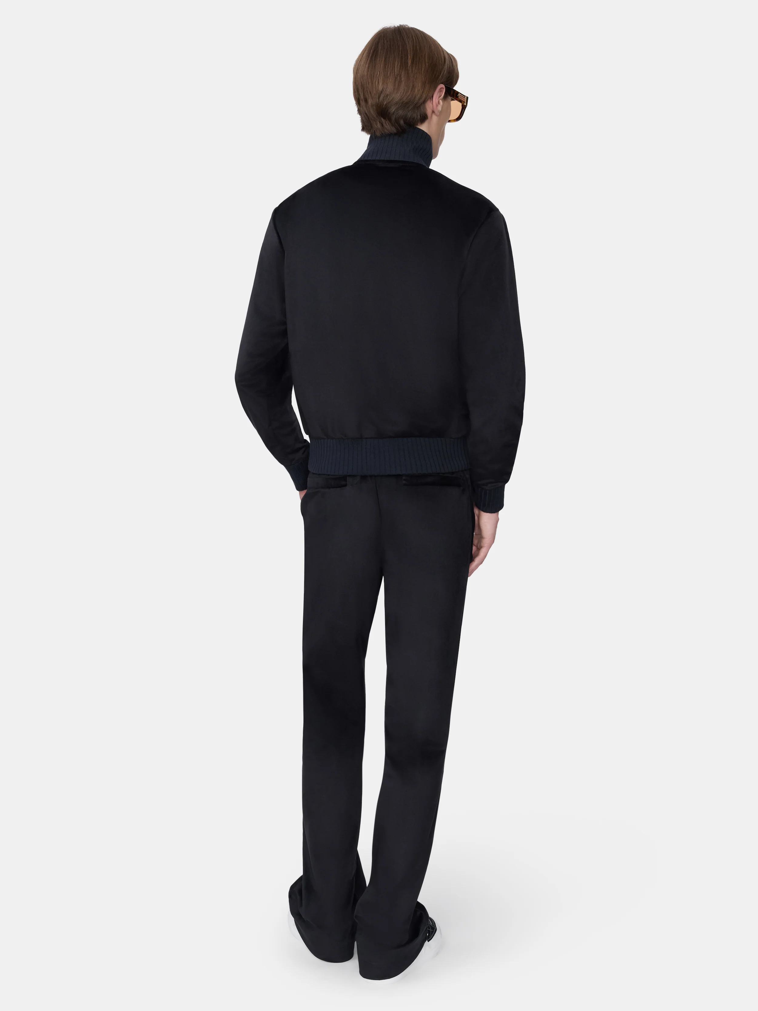 VELVET TRACK JACKET - BLACK - Image 4