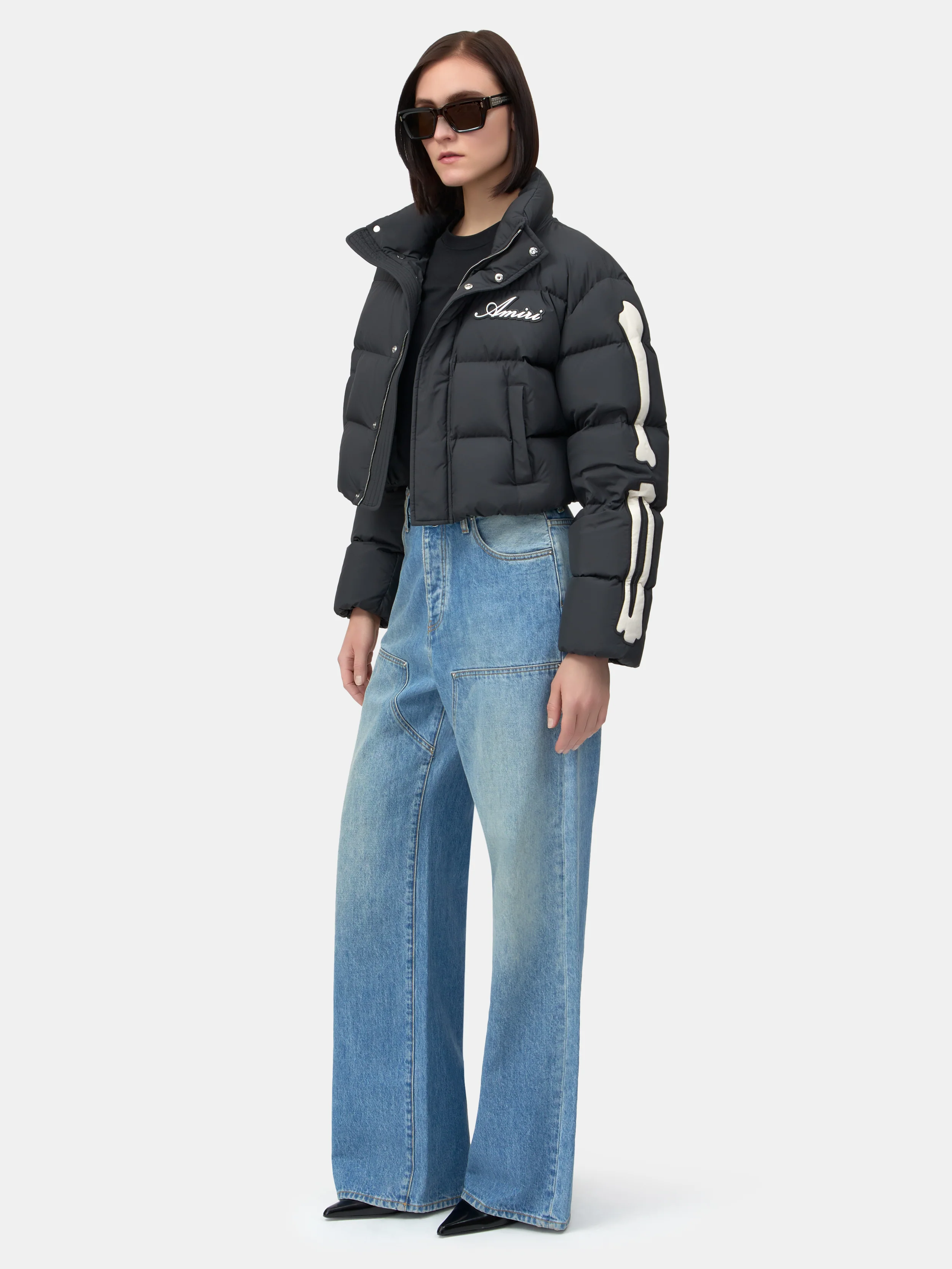 WOMEN - WOMEN'S BONES CROPPED DOWN JACKET - Black - Image 3