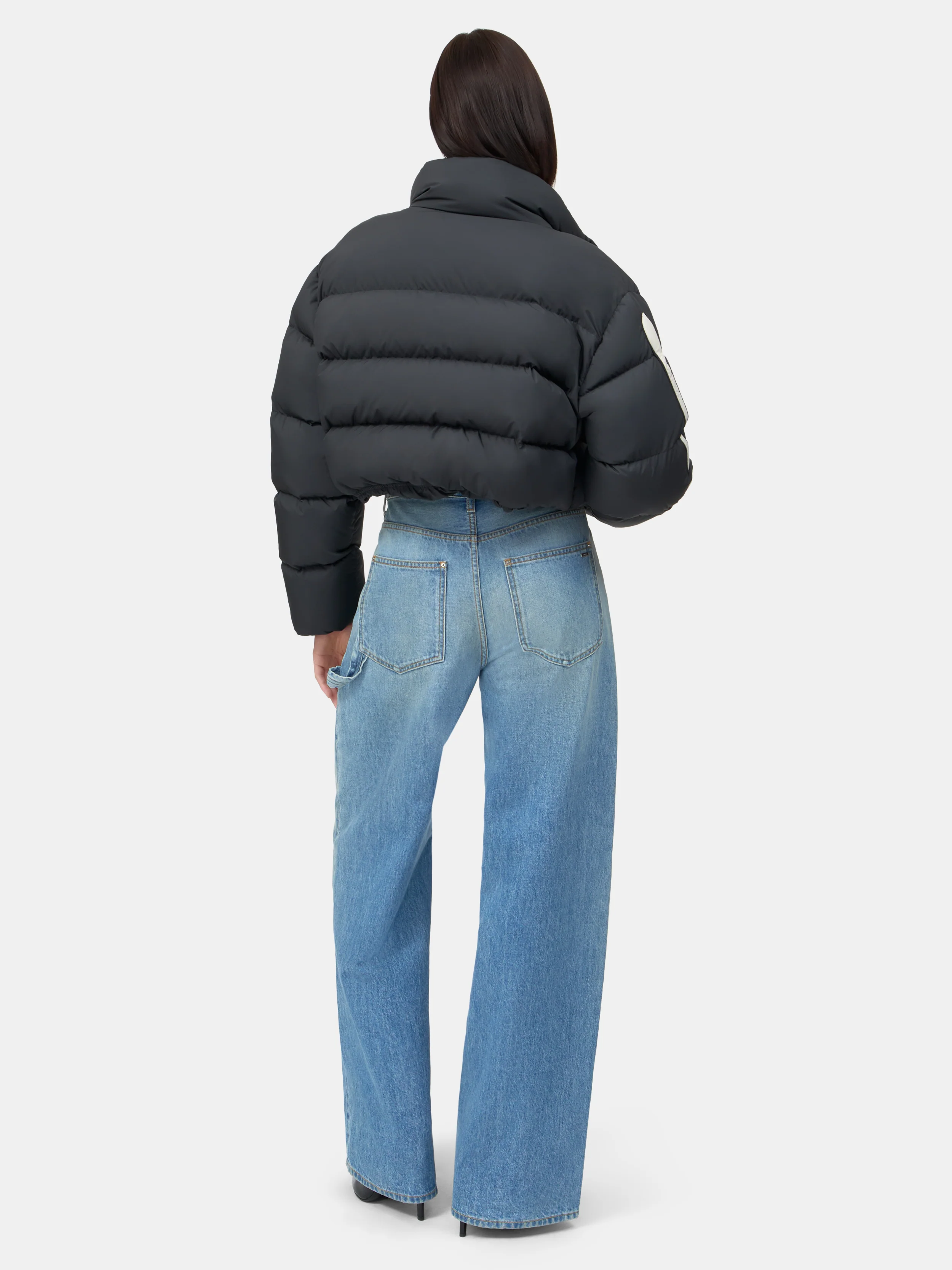 WOMEN - WOMEN'S BONES CROPPED DOWN JACKET - Black - Image 4