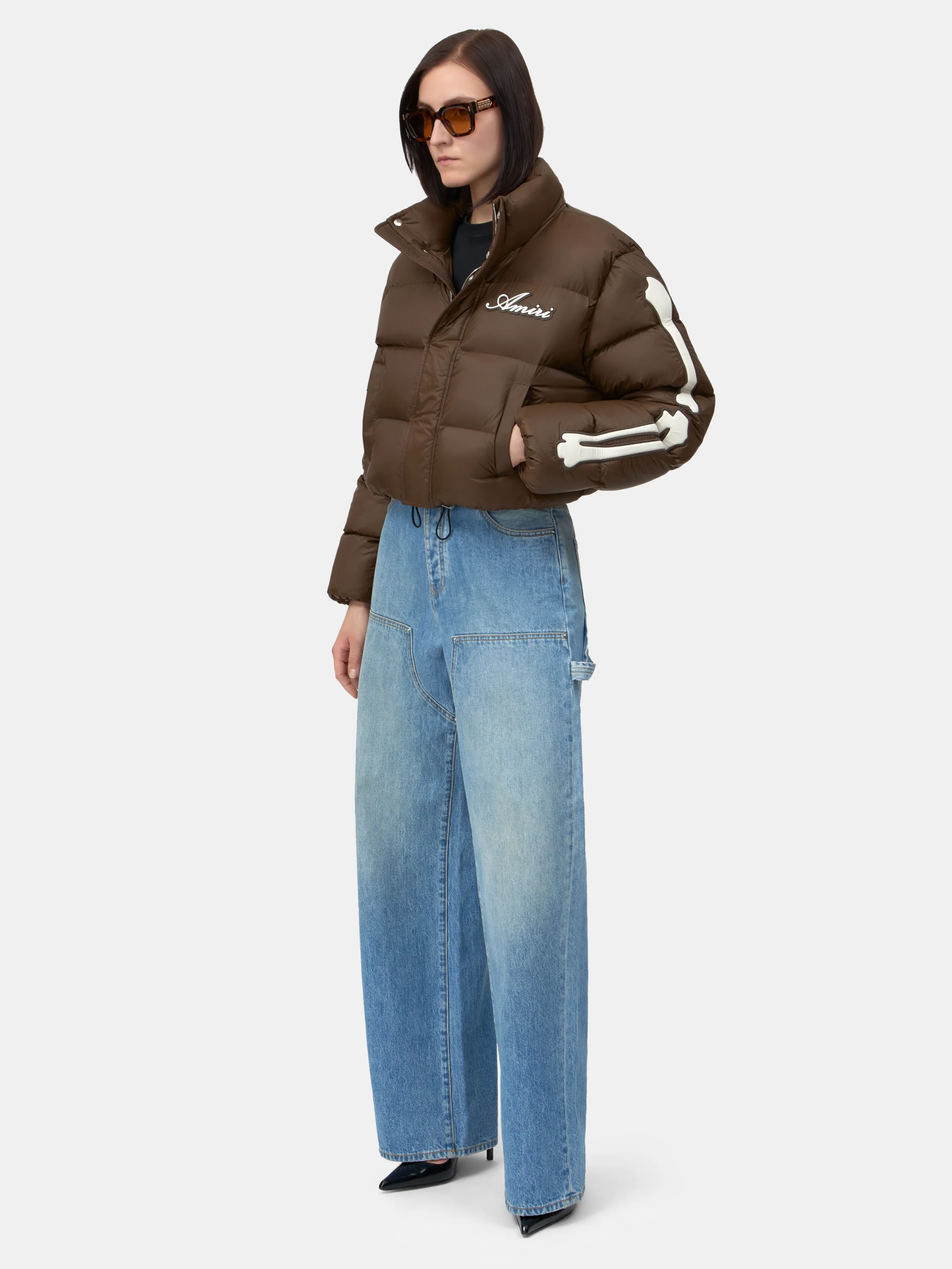 WOMEN - WOMEN'S BONES CROPPED DOWN JACKET - Dark Brown - Image 3