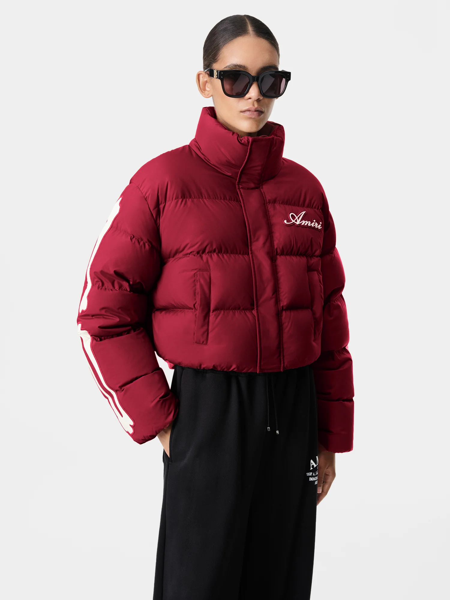 WOMEN - WOMEN'S BONES CROPPED DOWN JACKET - Deep Red - Image 3