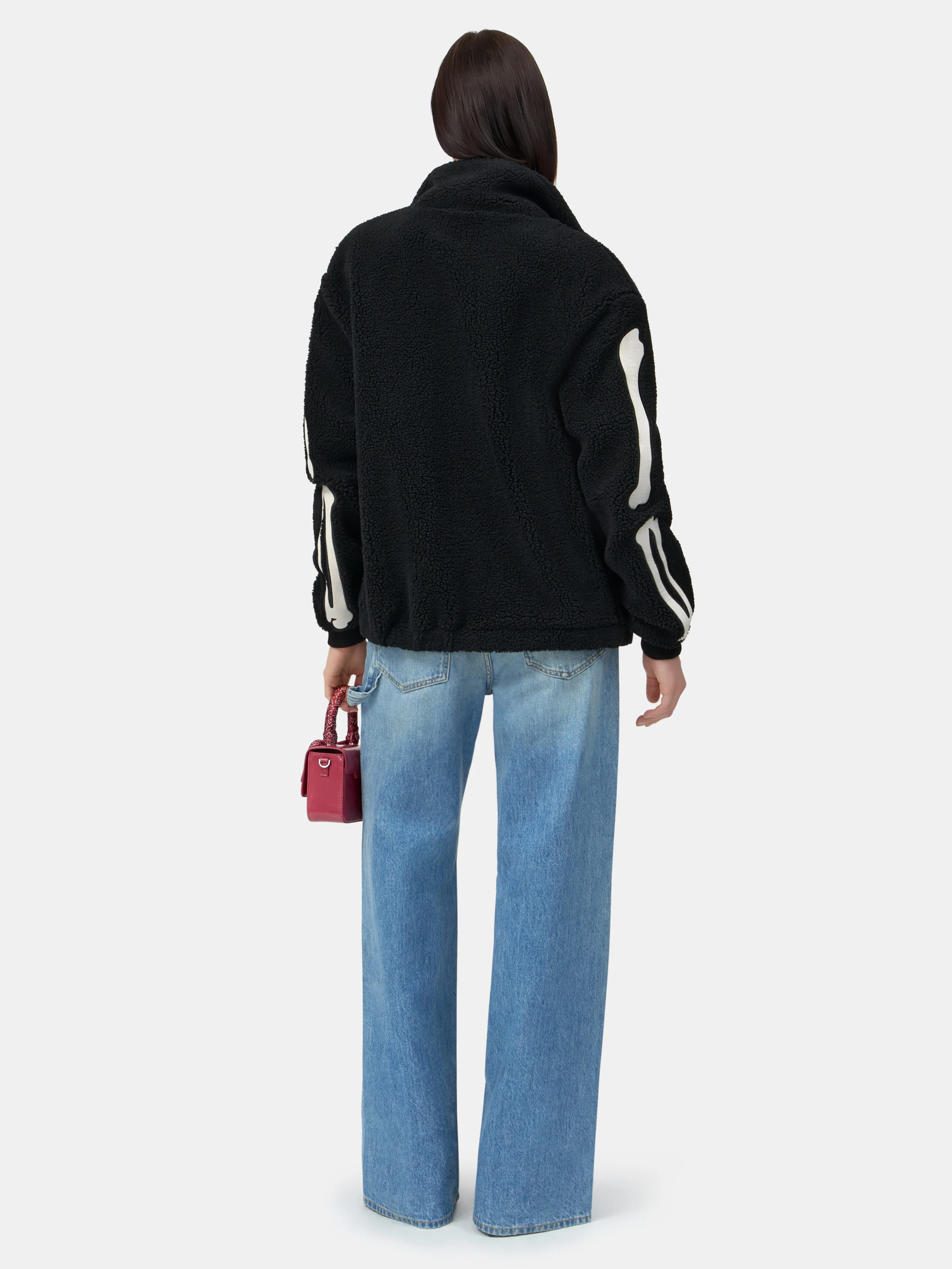 WOMEN - WOMEN'S BONES FLEECE JACKET - BLACK - Image 4