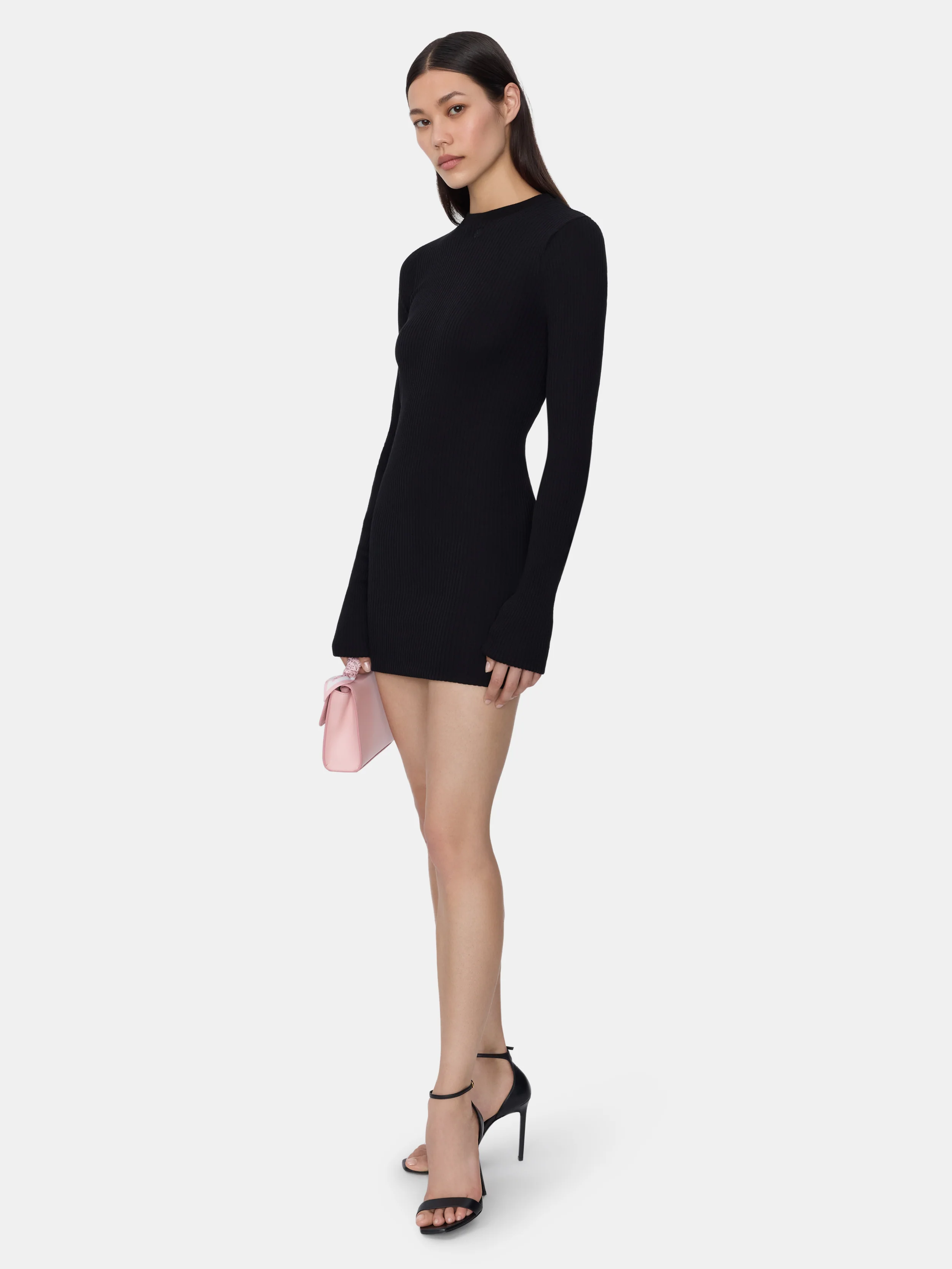 WOMEN - WOMEN'S MA LONG SLEEVE MINI DRESS - BLACK - Image 3