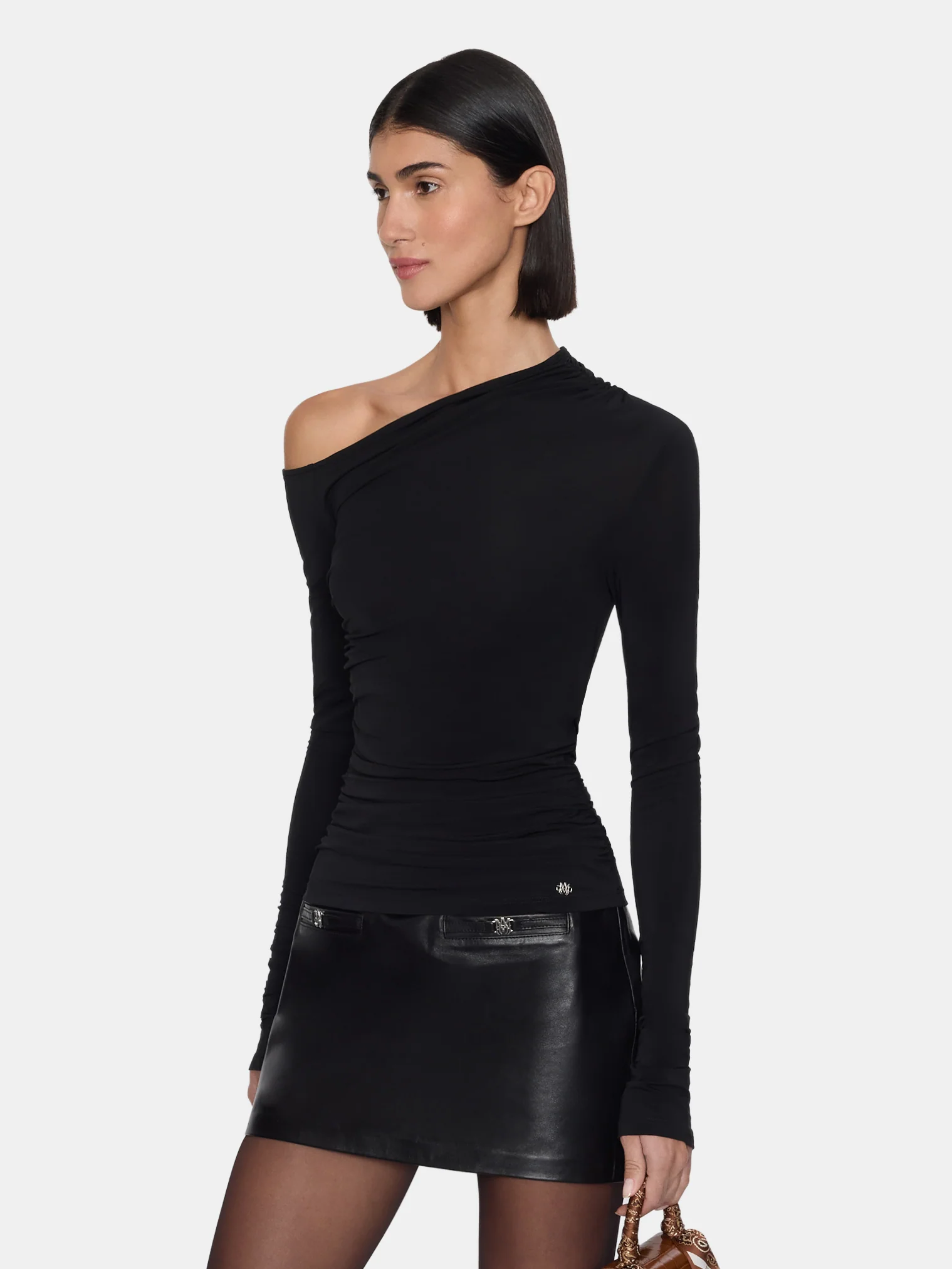 WOMEN - WOMEN'S MA OFF THE SHOULDER LONG SLEEVE TOP - BLACK - Image 3