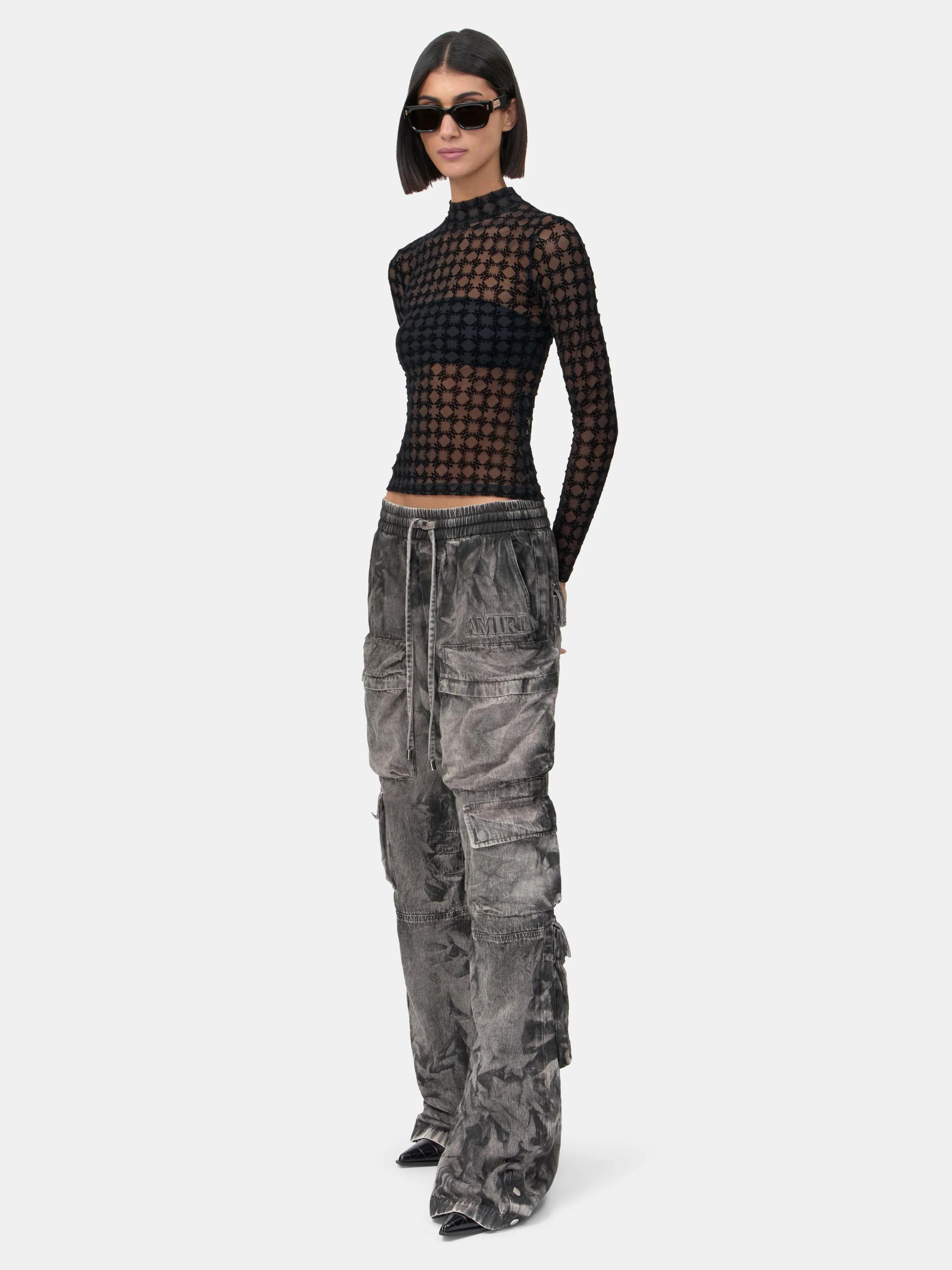 WOMEN - WOMEN'S MA QUAD FLOCKED TOP - Black - Image 3