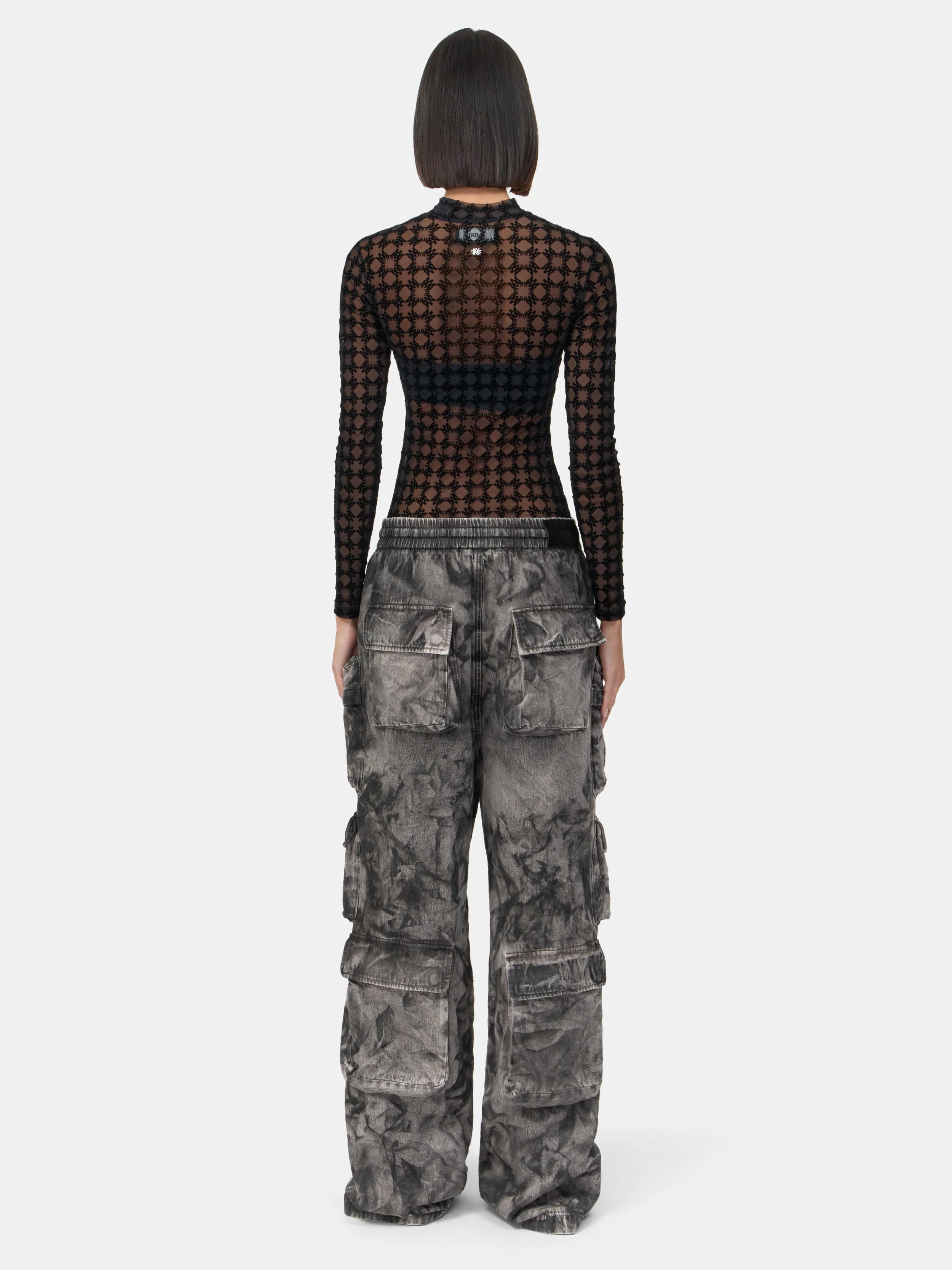 WOMEN - WOMEN'S MA QUAD FLOCKED TOP - Black - Image 4