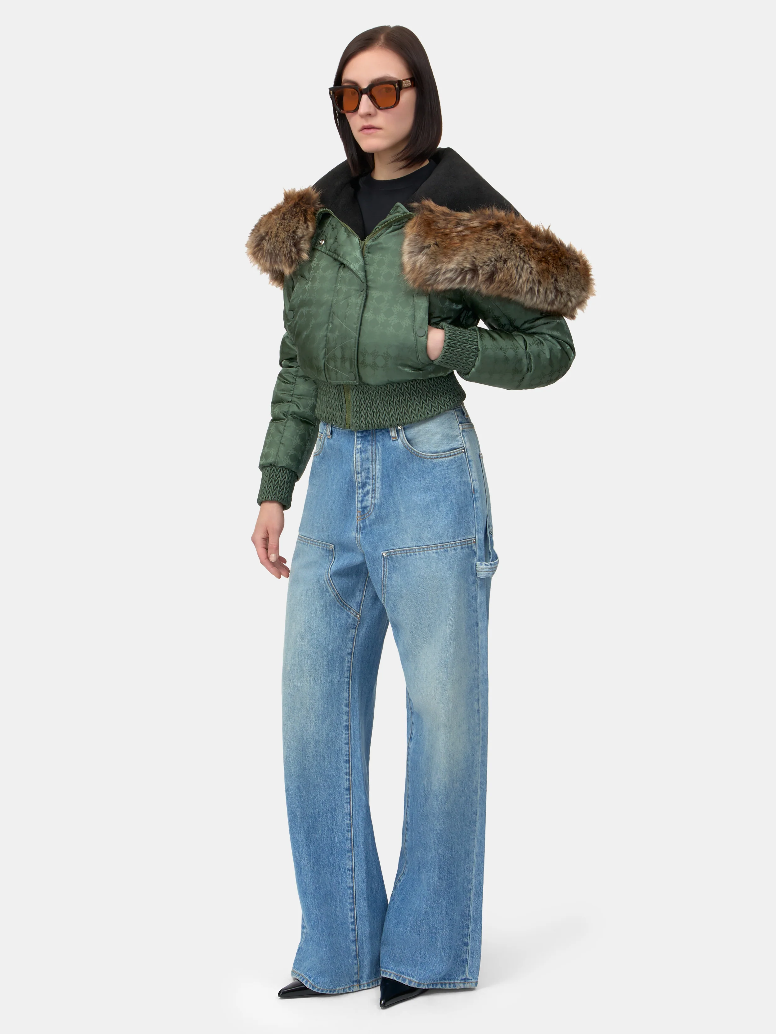 WOMEN - WOMEN'S MA QUAD HOODED DOWN JACKET - Dark Sage - Image 3