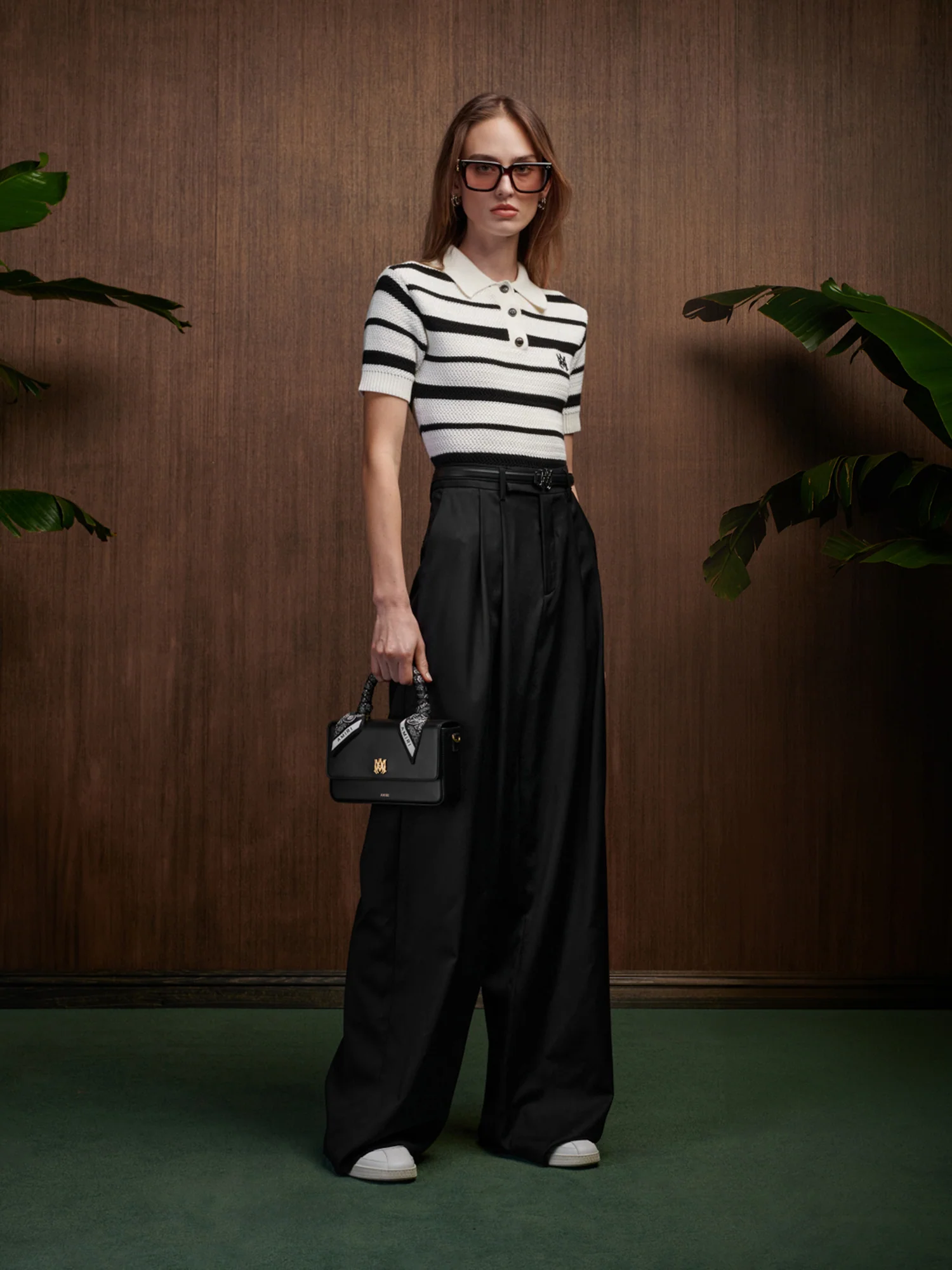 WOMEN - WOMEN'S MA STRIPED POLO - Black Alabaster - Image 3