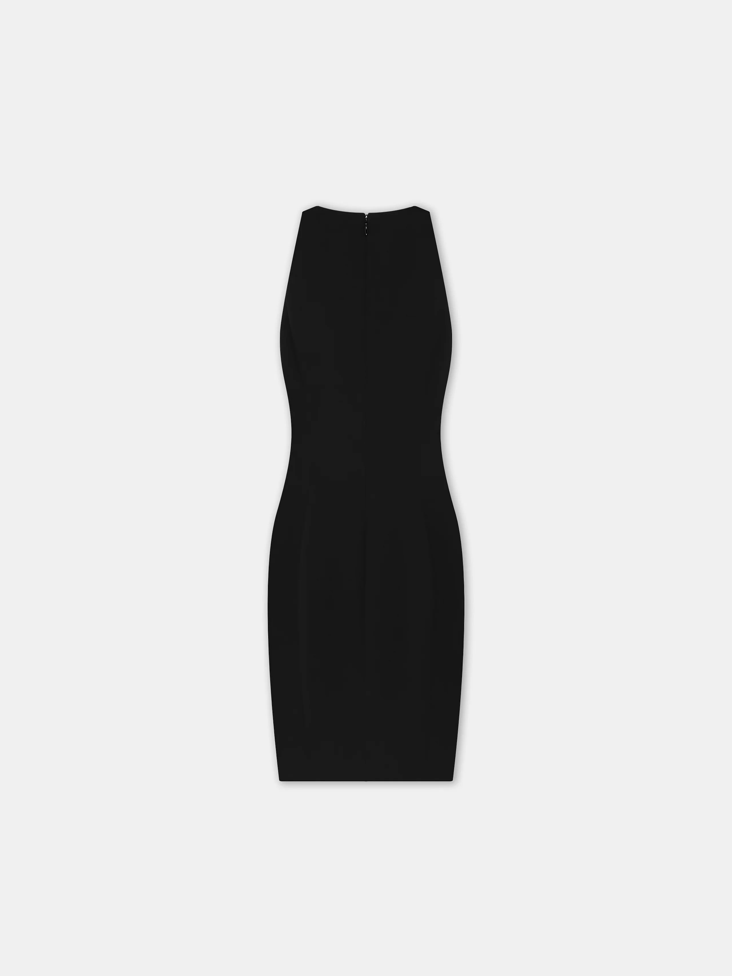 WOMEN - WOMEN'S SLIT MINI DRESS - Black - Image 3